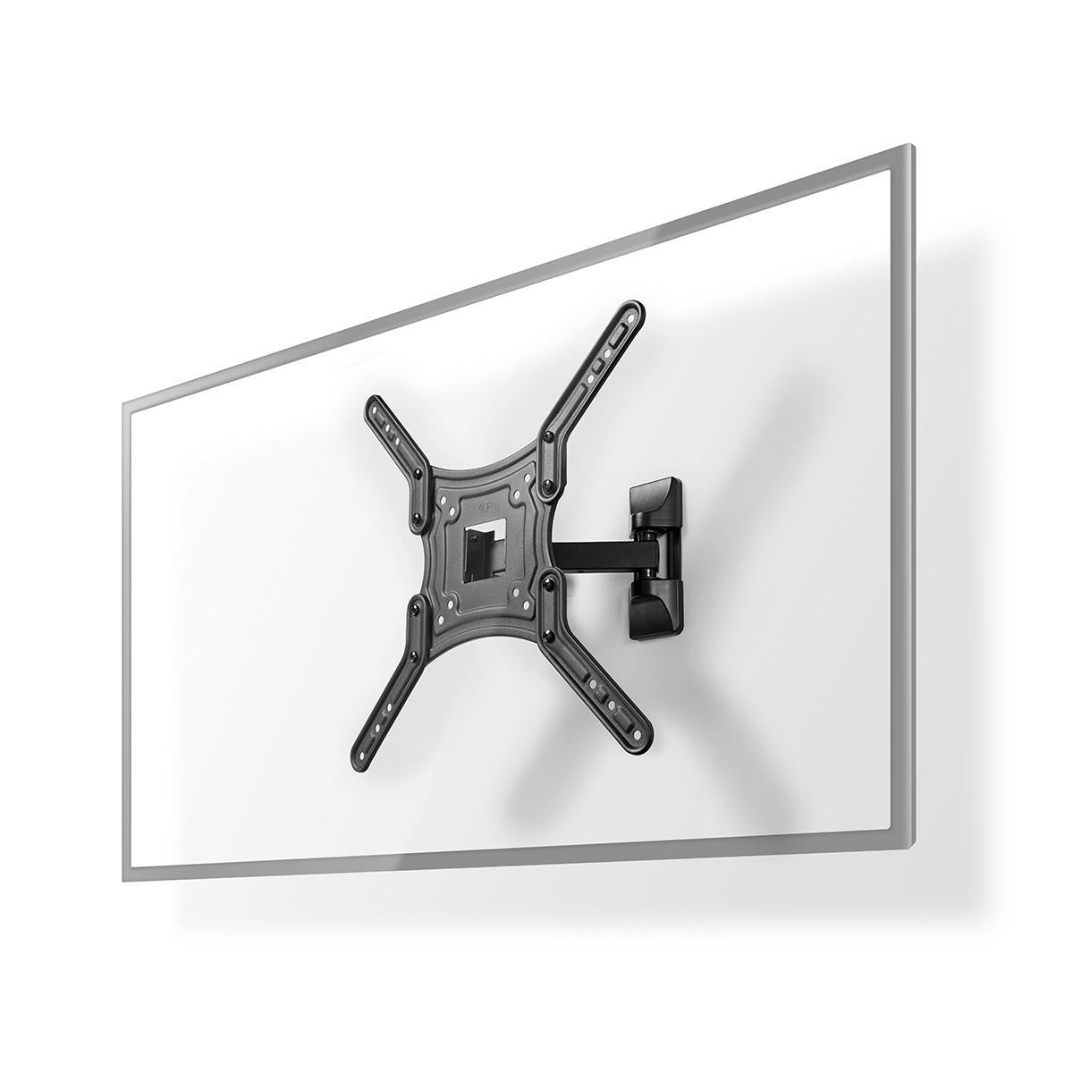 Universal TV Wall Mount Bracket - Swivel & Tilt for 23-55 Inch TVs, Max 30 kg, 2 Pivot Points - Perfect for Living Room, Bedroom & Office