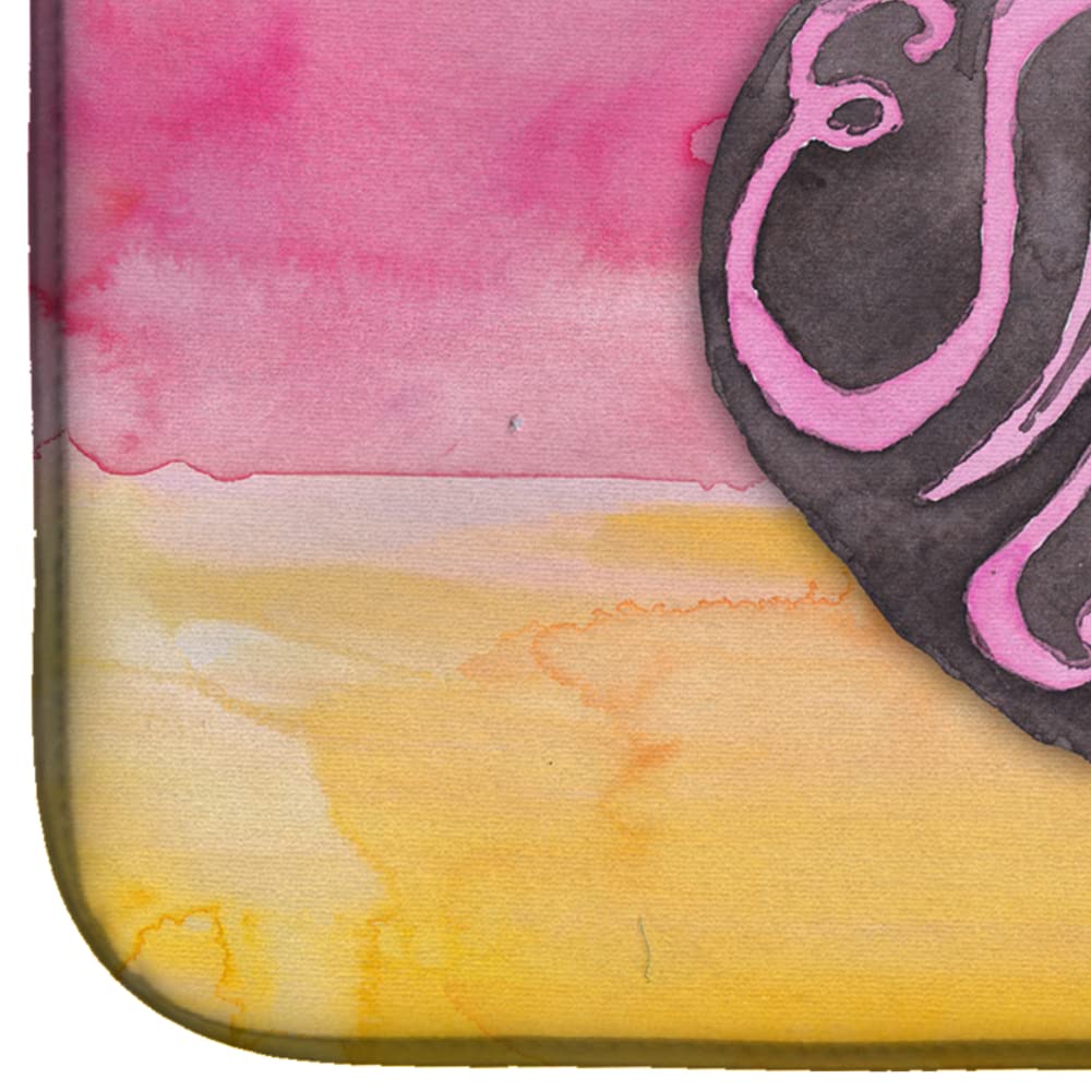 Cat Face Watercolor Dish Drying Mat - Absorbent Kitchen Counter Pad for Dishes, 14x21