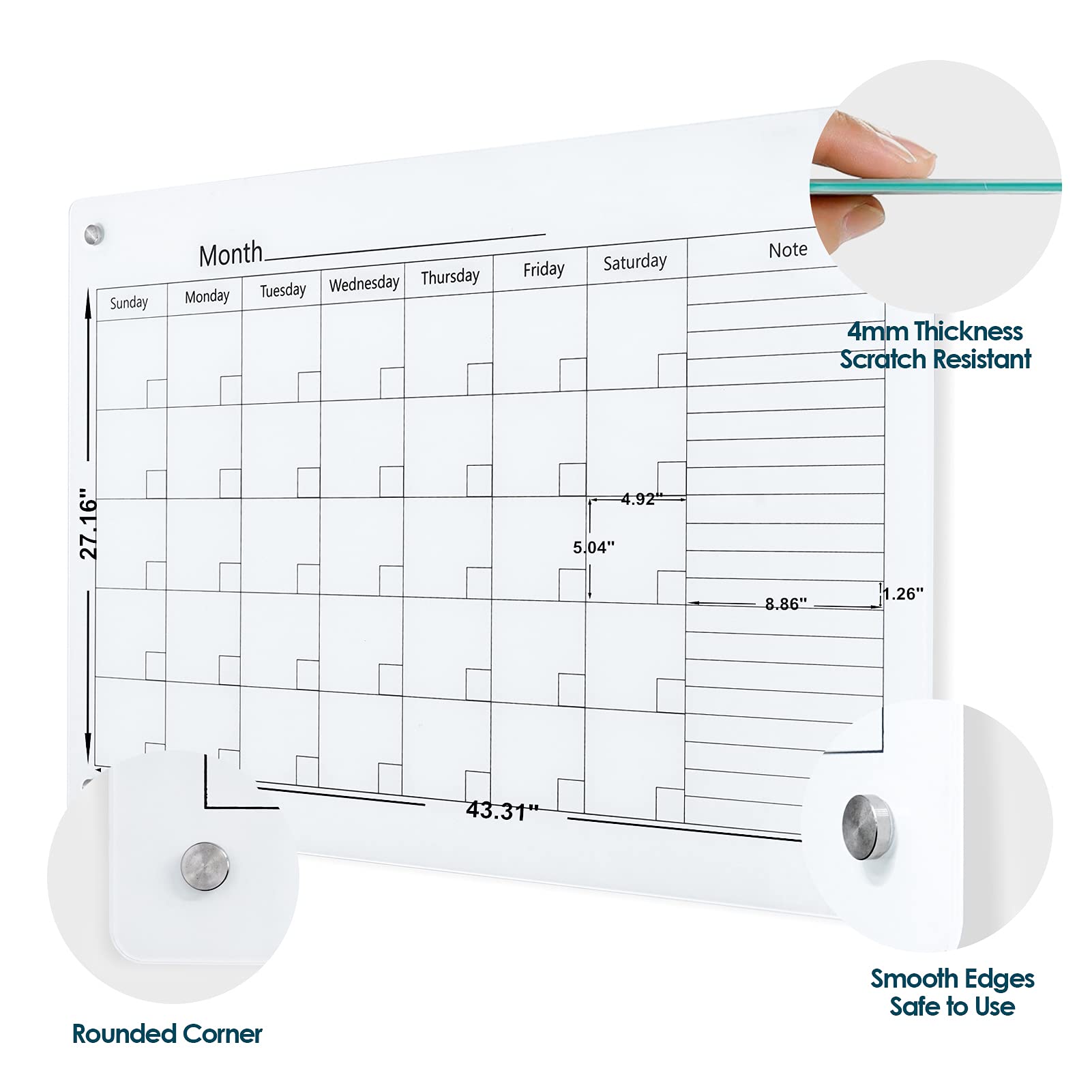 J&J Worldwide Magnetic Whiteboard Calendar 47