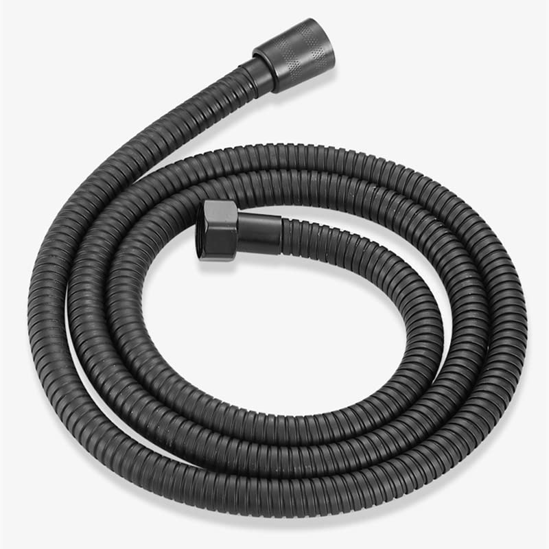 1.5M/2M Black SUS 304 Flexible Shower Hose - Extra Long Bathroom Shower Water Pipe Extension, Durable Stainless Steel Pulling Tube for Bathroom & Shower Accessories (150cm) - Perfect for Bathroom Renovation, RV & Mobile Home Use