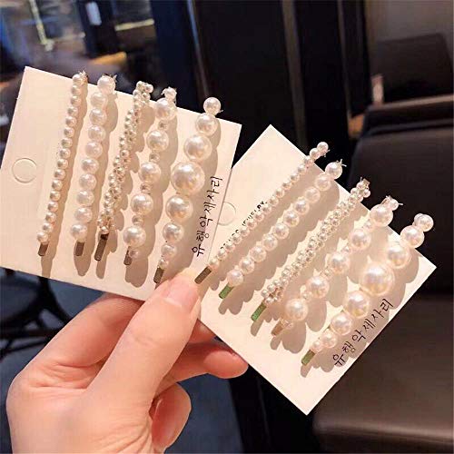 5-Piece Set of Big & Small Imitation Pearl Hair Clips - Fashion Jewelry Barrettes for Women & Girls - Perfect for Weddings, Parties & Everyday Wear