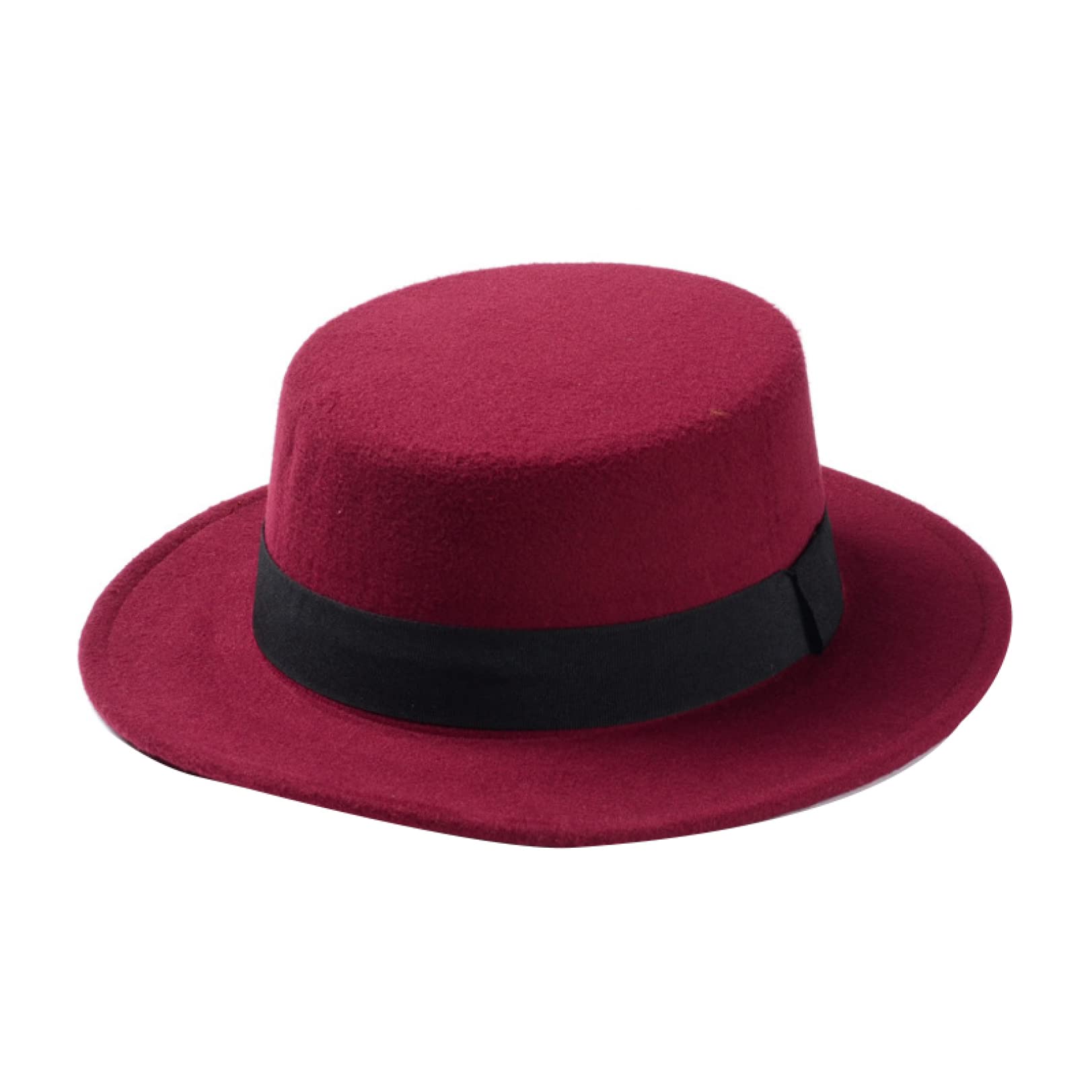 Wool Felt Fedora Hat for Boys & Girls - Winter & Spring Child Kid Hat with Flat Dome Oval Top - Bowler Panama Sun Hat for Outdoor Activities, Parties, and Fashion Accessories