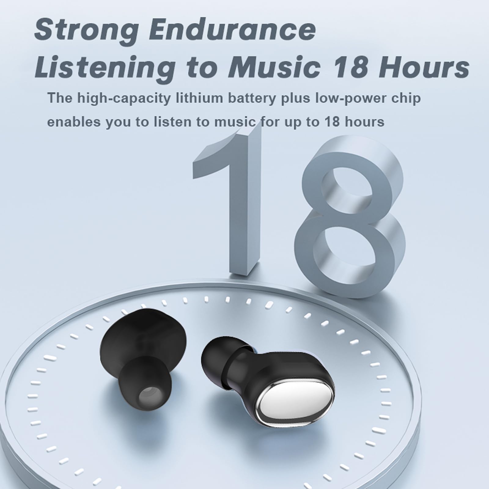 Mini Single Wireless Earbud - 18 Hours Playtime, Purple Invisible Bluetooth Earpiece with Mic for iPhone & Android - Perfect for Driving, Workouts & Hands-Free Calls