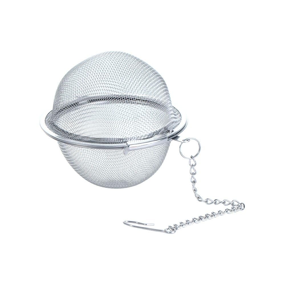 Stainless Steel Tea Ball Infuser with Chain - Fine Mesh Strainer for Loose Leaf Tea, Herbs & Spices - Perfect for Brewing Tea, Cooking Stews & Seasoning Soups