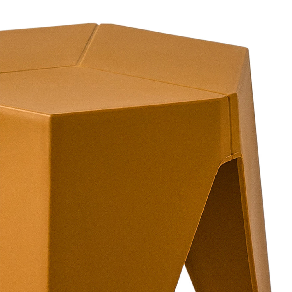 2-Pack Yellow Plastic Bar Stools - Stackable Foot Stools for Kitchen Counter, Game Room, or Outdoor Patio Seating