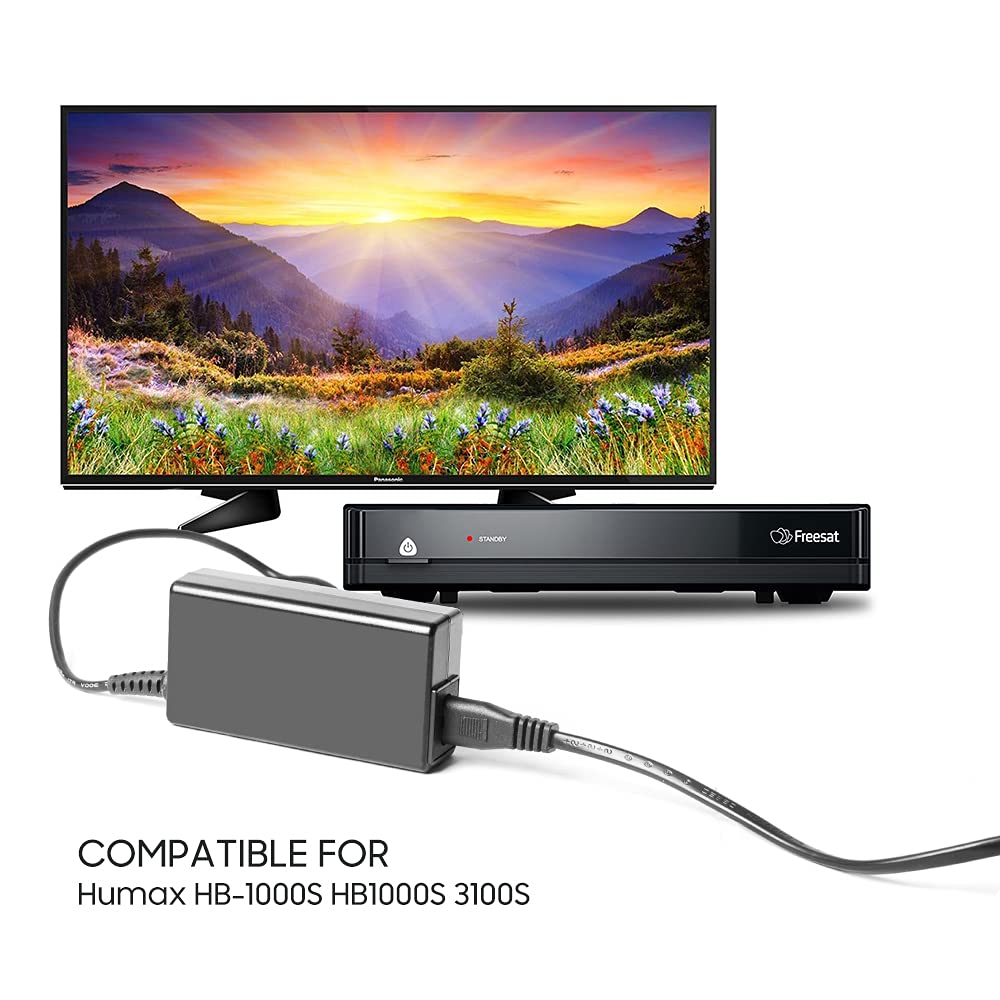KFD 12V 5A 60W AC/DC Power Adapter Charger for Humax Freesat HD Recorders - Compatible with HDR 1100S, 1000S, HB1000S, 3100S, HDR-2000T, HDR2000T, BT TV Box, Freeview Box, DTR PVR Box - Perfect for Home Entertainment Systems & Set-Top Receiver Boxes