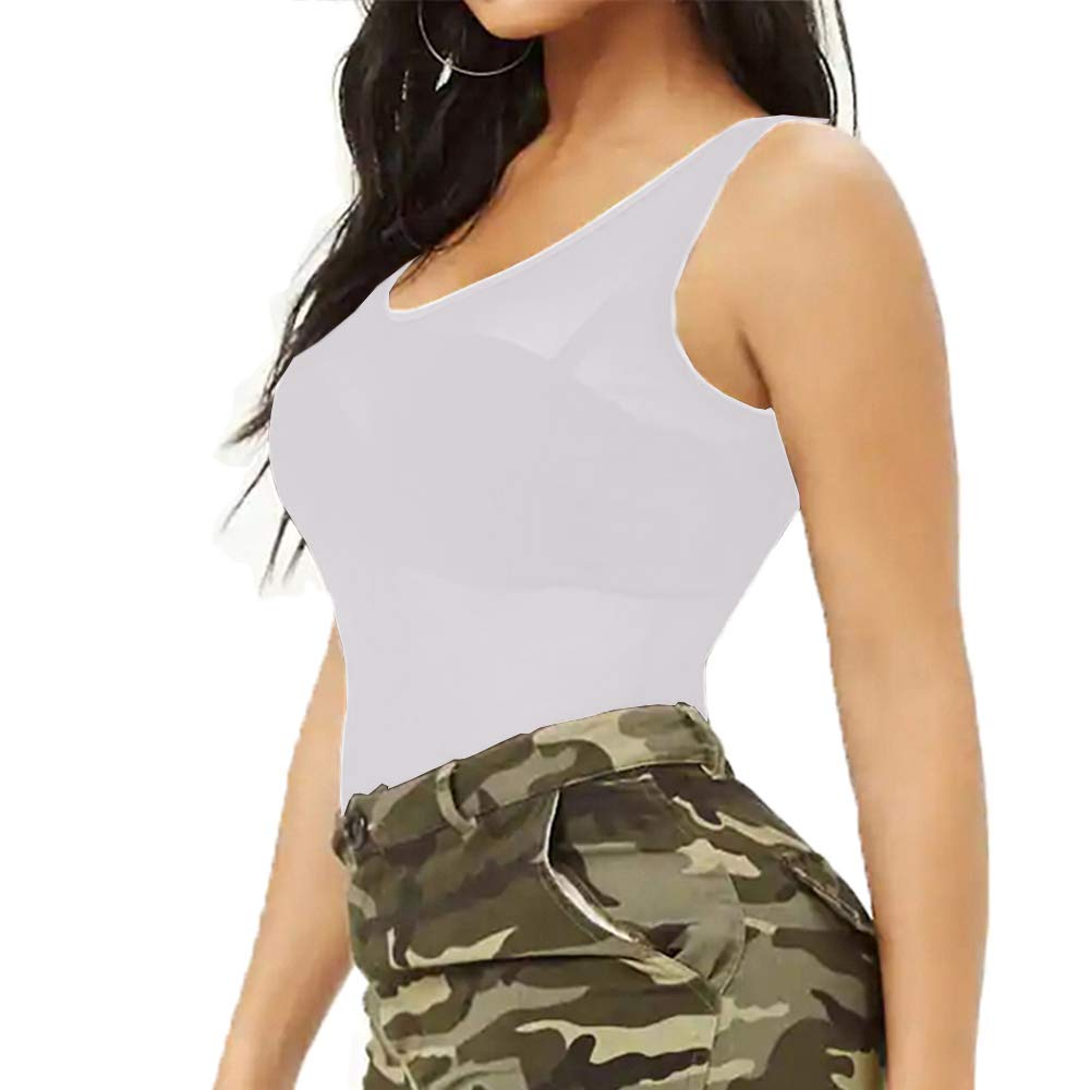 Allchic Women's Sheer Mesh Tank Tops - Sexy See-Through Scoop Neck Blouses & Sleeveless Summer Tops for Clubwear, Beach Outfits & Night Out Fashion