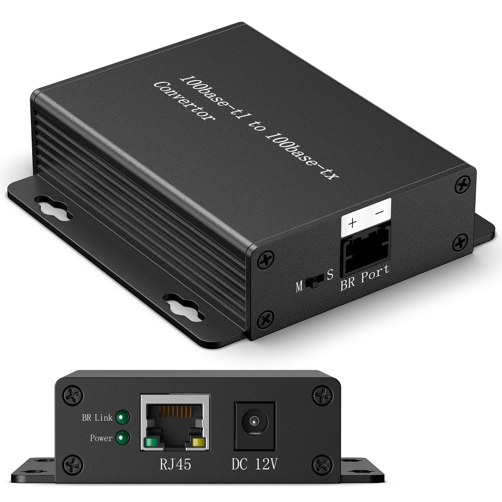 100BASE-T1 to 100BASE-TX Ethernet Media Converter - Automotive Grade 2-Wire BroadR-Reach to Fast Ethernet Adapter (IEEE Compliant, 100Mbps) for Vehicle Diagnostics & In-Car Networking