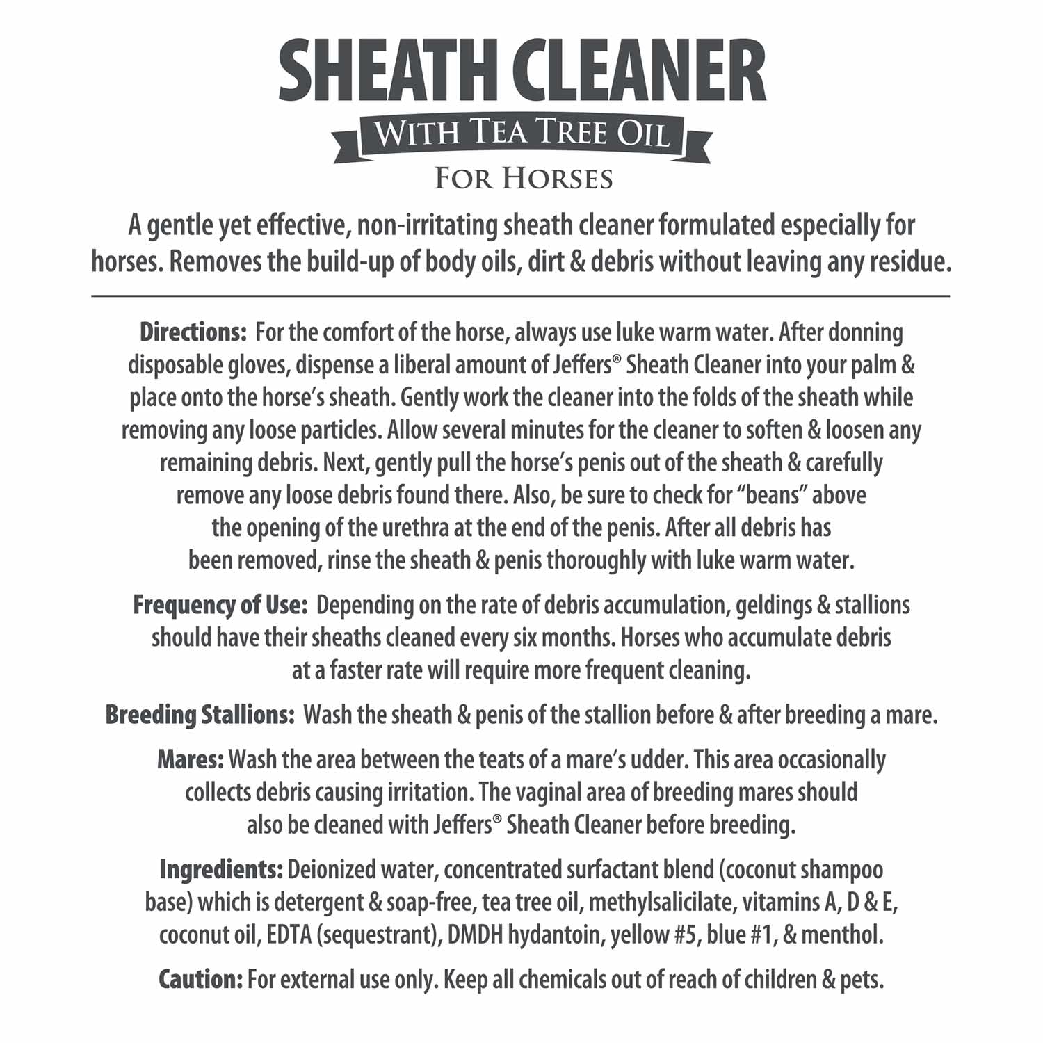 Jeffers Horse Sheath Cleaner - 16 oz Gentle Cleaning Solution for Equine Hygiene | Perfect for Grooming, Show Prep & Daily Horse Care