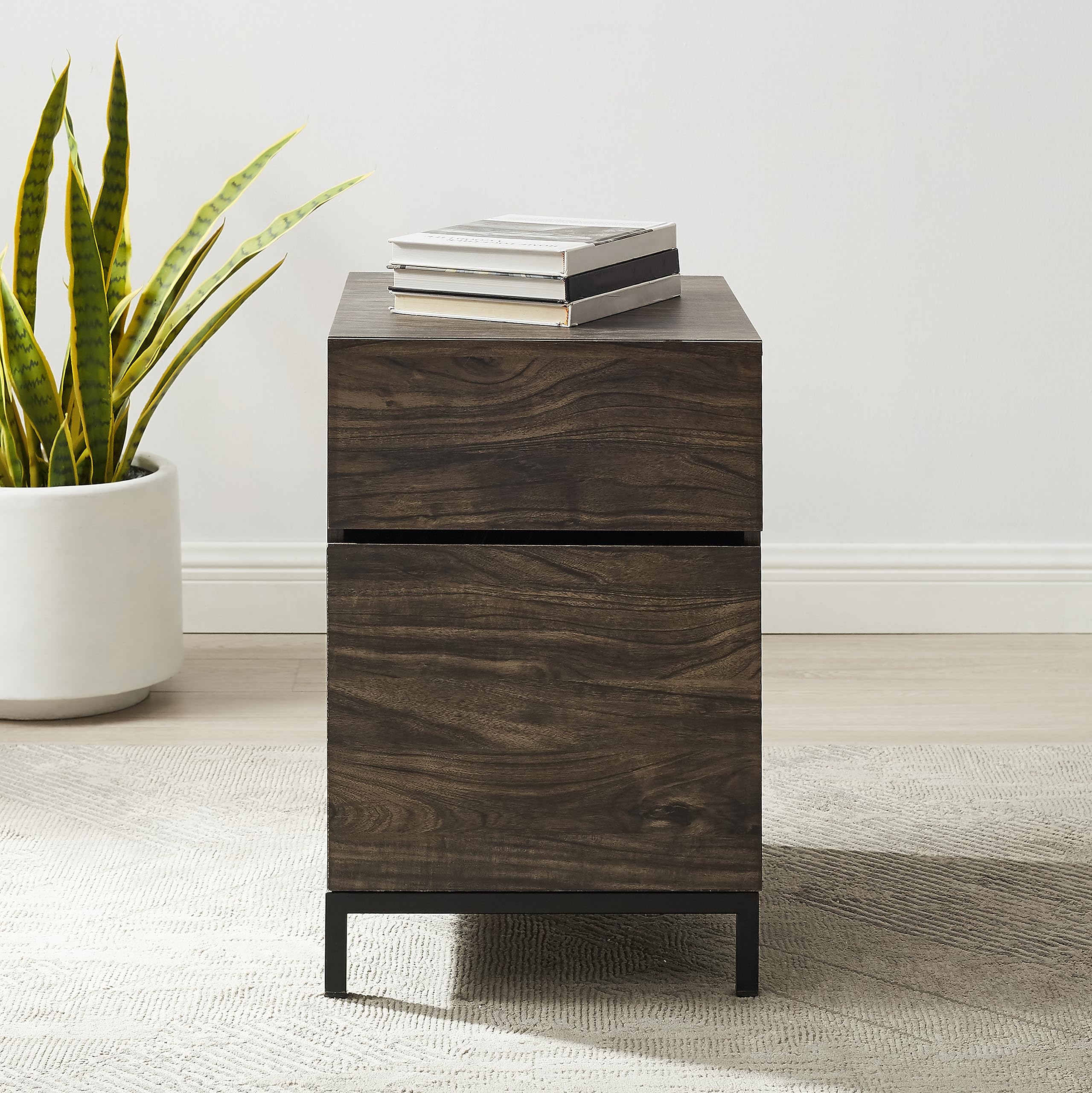 Crosley Furniture Jacobsen File Cabinet - Home Office Storage Organizer, Brown Wooden Filing Cabinet for Documents & Folders - Perfect for Office, Study, and Workspace Organization