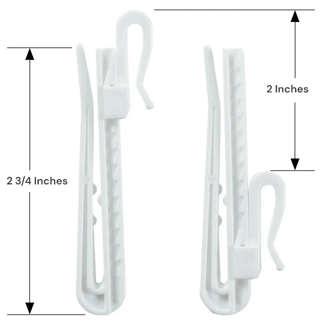 32 Pack Adjustable Curtain Pin Hooks - Heavy Duty Drapery Hooks for Hanging Curtains, Drapes & Sheers - Perfect for Living Room, Bedroom & Window Decor