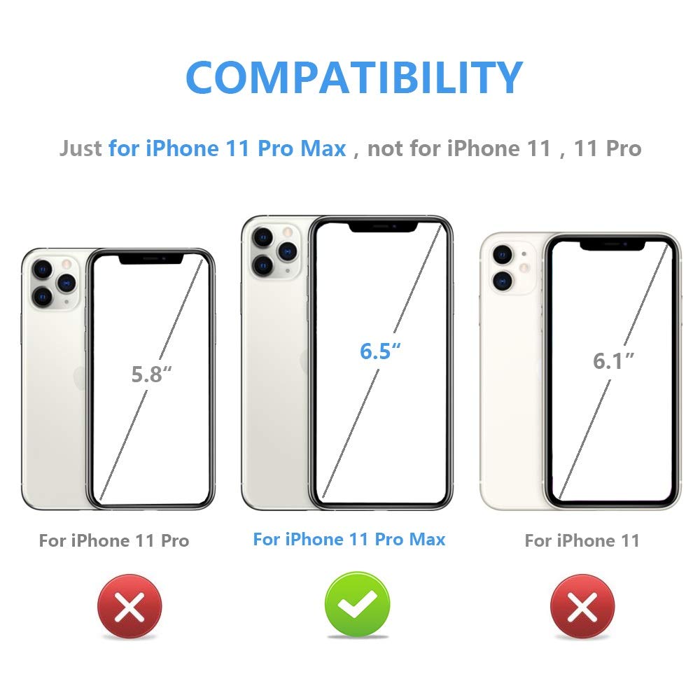Premium PU Leather Wallet Case for iPhone 11 Pro Max (6.5 Inch) - RFID Blocking Card Holder with Kickstand, Double Magnetic Closure & Shockproof Protection - Rose Gold | Perfect for Business, Travel & Everyday Use