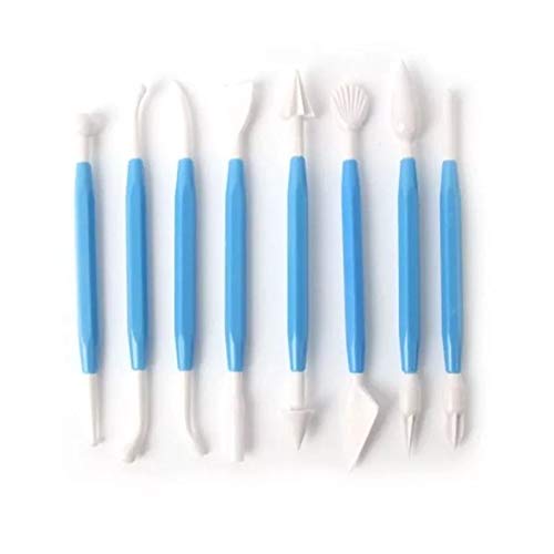 NF Noble Foods 9-Piece Fondant Modeling Tools Set - Professional Gum Paste & Cake Decorating Kit for Marshmallow Sculpting - Perfect for Birthday Cakes, Wedding Cakes & DIY Baking Projects