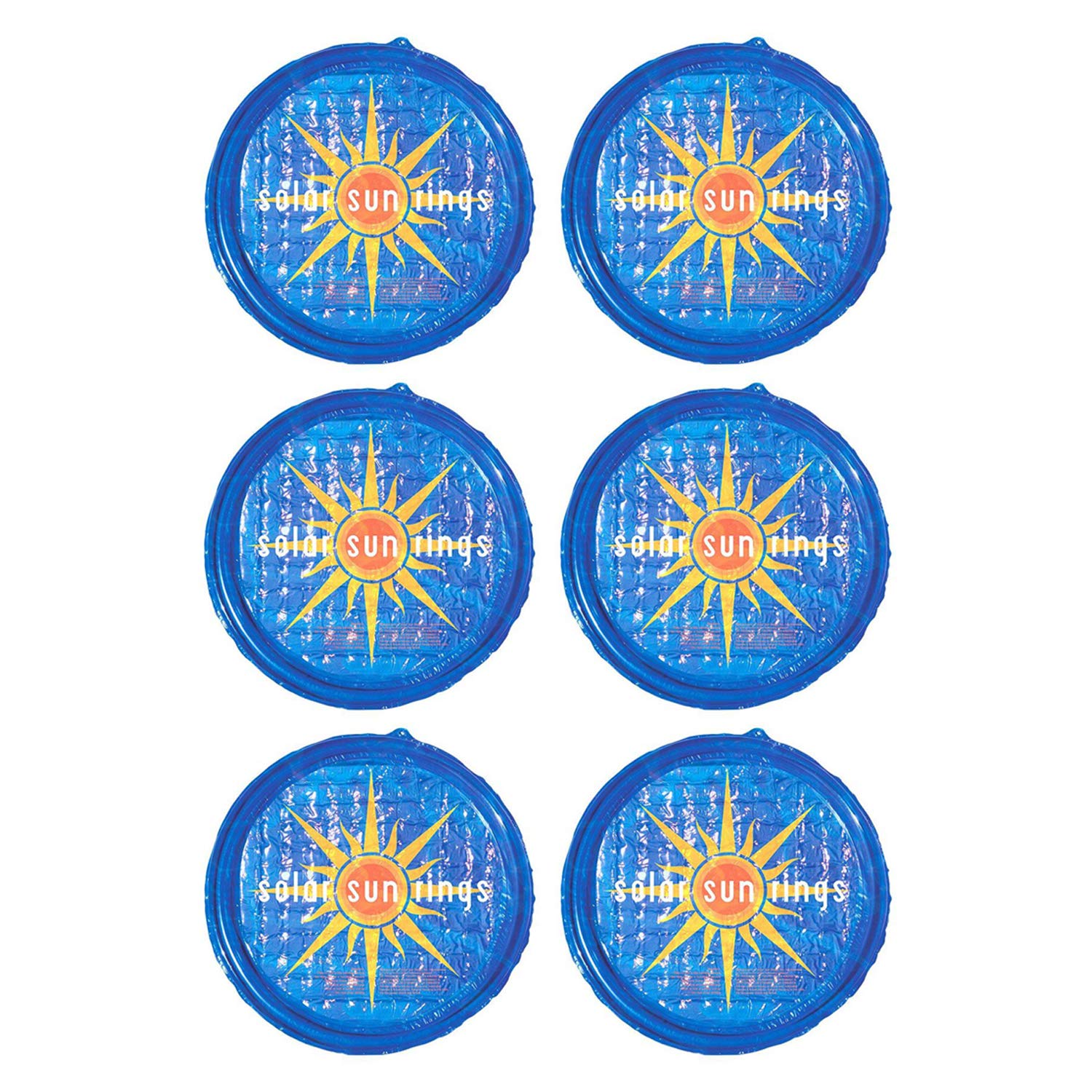Solar Pool Heater - 6 Pack Blue Solar Sun Rings for Above Ground & Inground Swimming Pools | Portable Spa Heating Accessory | Energy Efficient Circular Solar Cover | Perfect for Backyard, Hot Tubs & Outdoor Water Heating