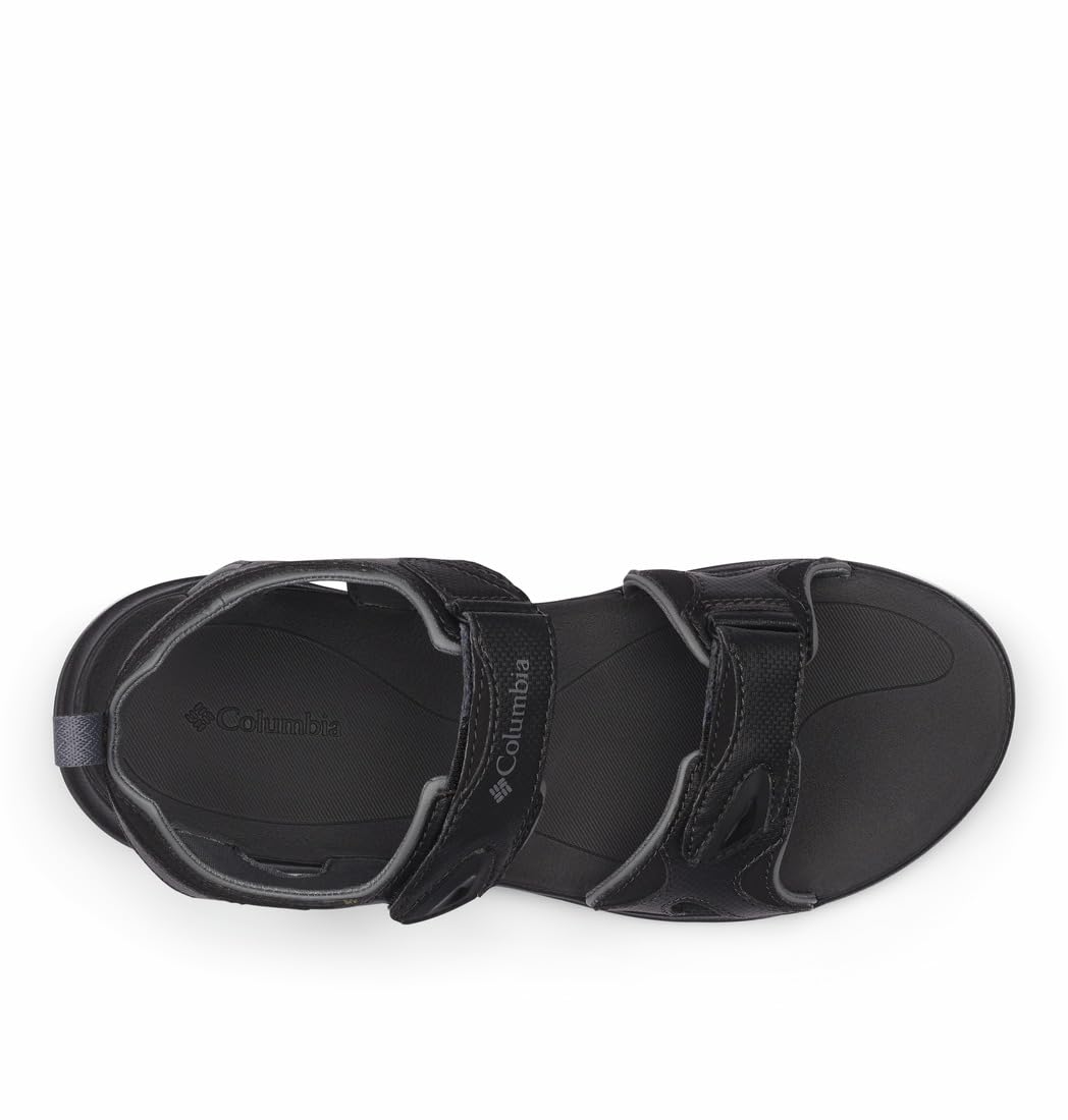 Columbia Men's 2 Strap Comfortable Outdoor Sandals - Black/Ti Grey Steel - Size 15 US - Perfect for Hiking, Beach & Summer Adventures