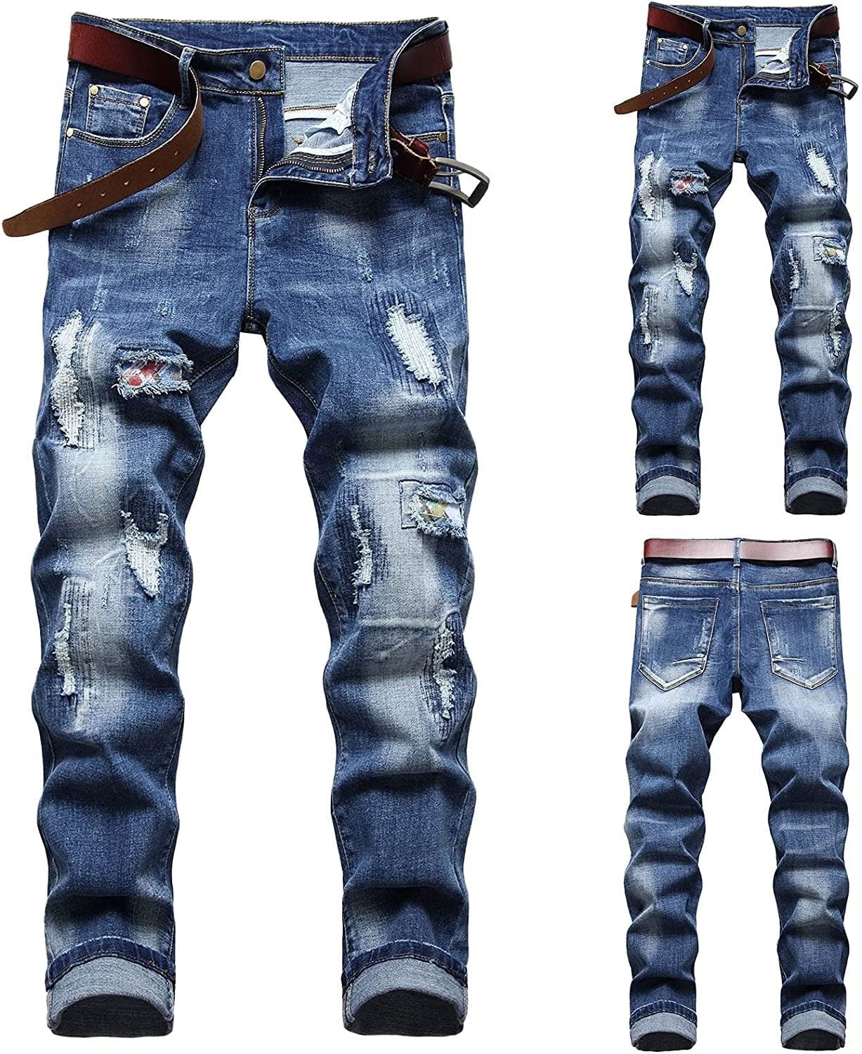 Men's Hip Hop Jeans - Straight Fit Denim Pants for Casual Wear | Trendy Streetwear & Everyday Comfort | Perfect for Urban Style, Parties, and Daily Outfits