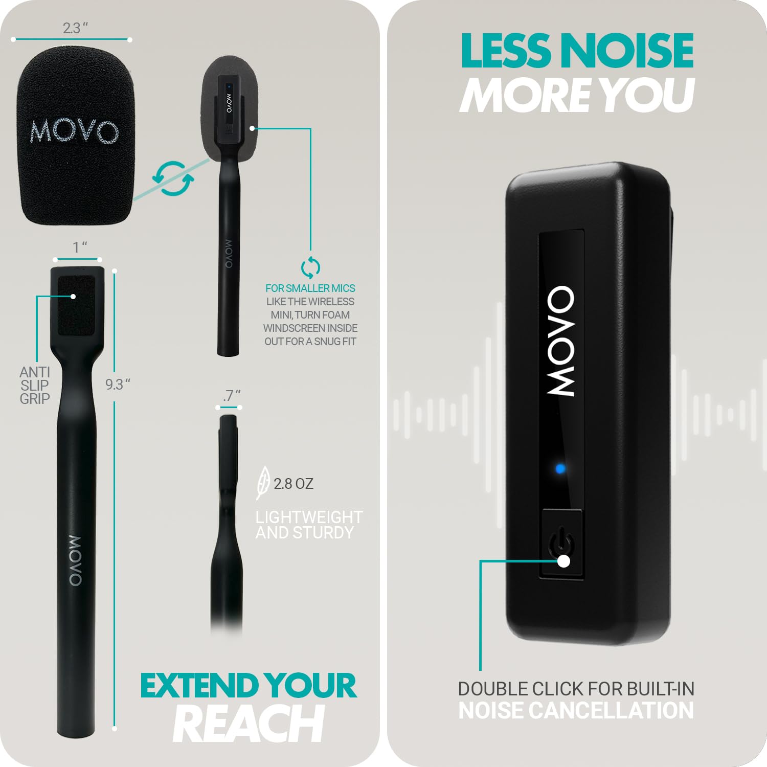 MOVO iVlogger Wireless Vlogging Kit for iPhone - Dual Lavalier Microphones, Tripod, Phone Mount, LED Light & Remote | Complete YouTube Starter Kit for Content Creators, Travel Vlogging, Live Streaming & Social Media Videos
