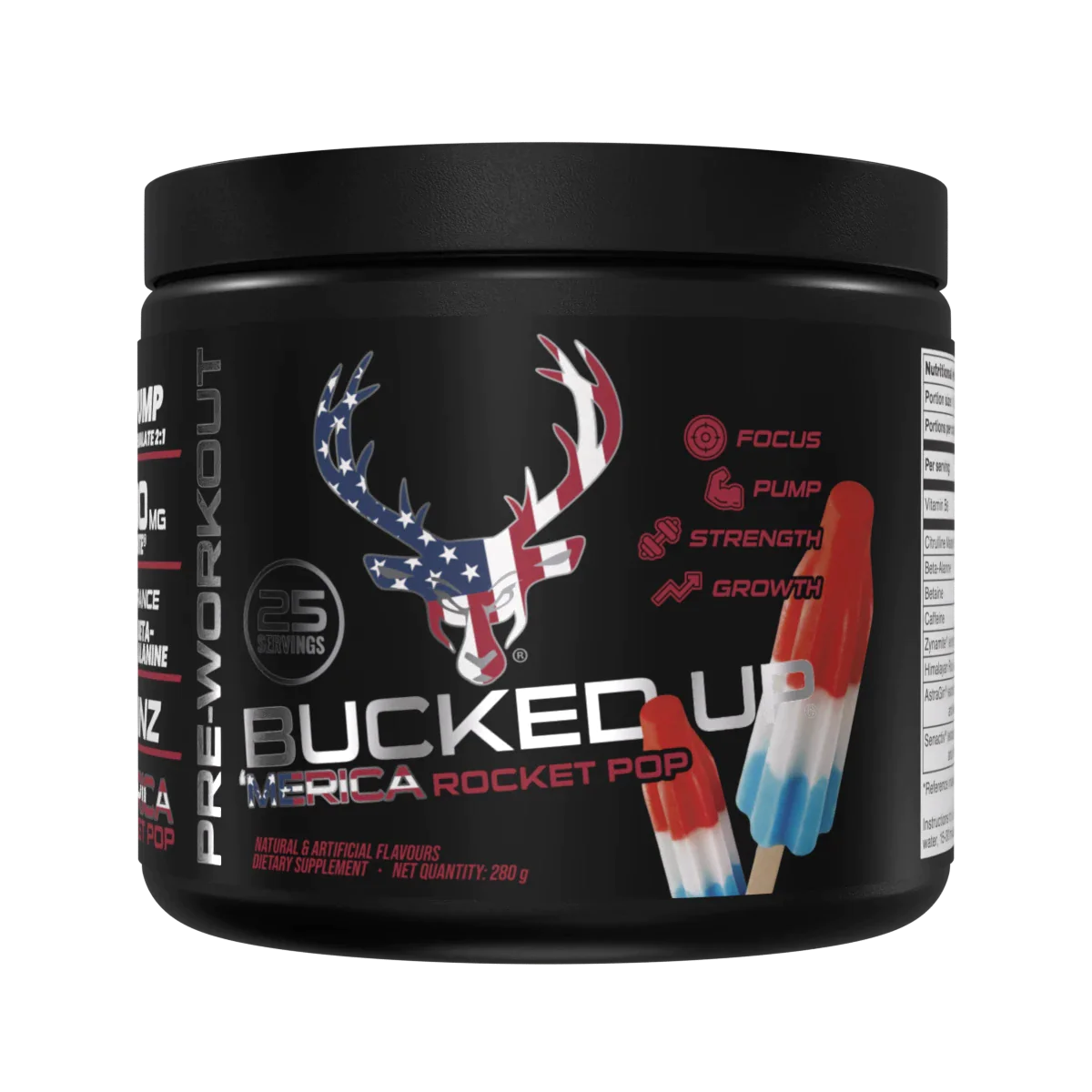 Bucked Up Pre Workout Supplement - 25 Servings (282g) for Energy, Focus & Muscle Pump - Ideal for Gym, Weightlifting & CrossFit Training