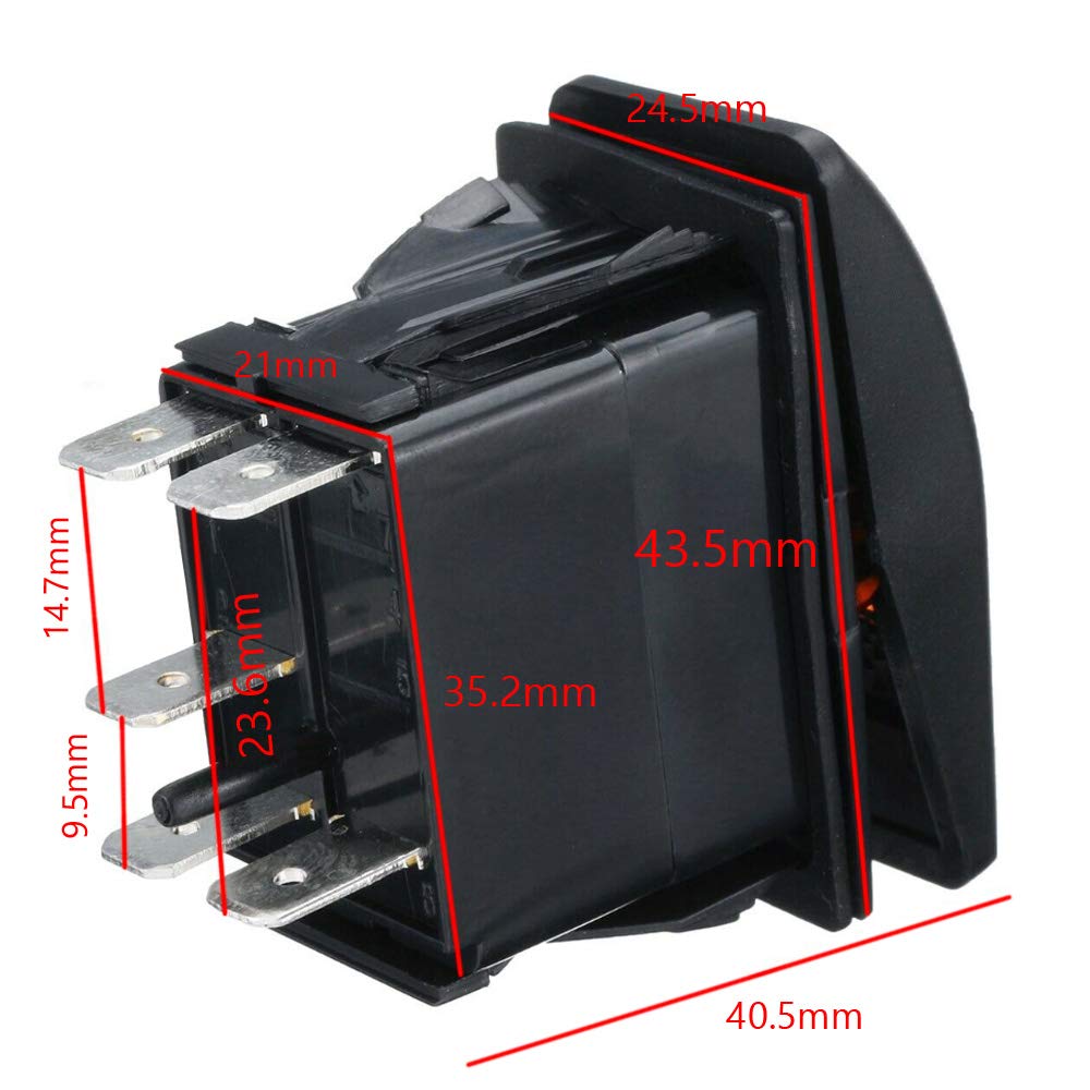 ESUPPORT 12V 20A Rocker Toggle Switch with Green LED - Momentary 5-Pin Car Motor Switch for Horn, Lights & Speakers | Perfect for Automotive, Marine & DIY Electrical Projects