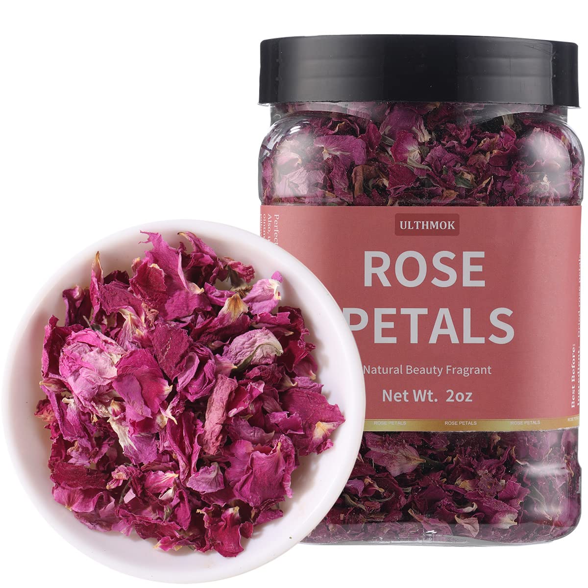 Organic Dried Rose Buds & Petals 2 Oz - 100% Natural Edible Roses for Tea, Baking, Rosewater & DIY Crafts | Caffeine-Free Floral Ingredient for Herbal Tea, Desserts, Skincare & Home Decor