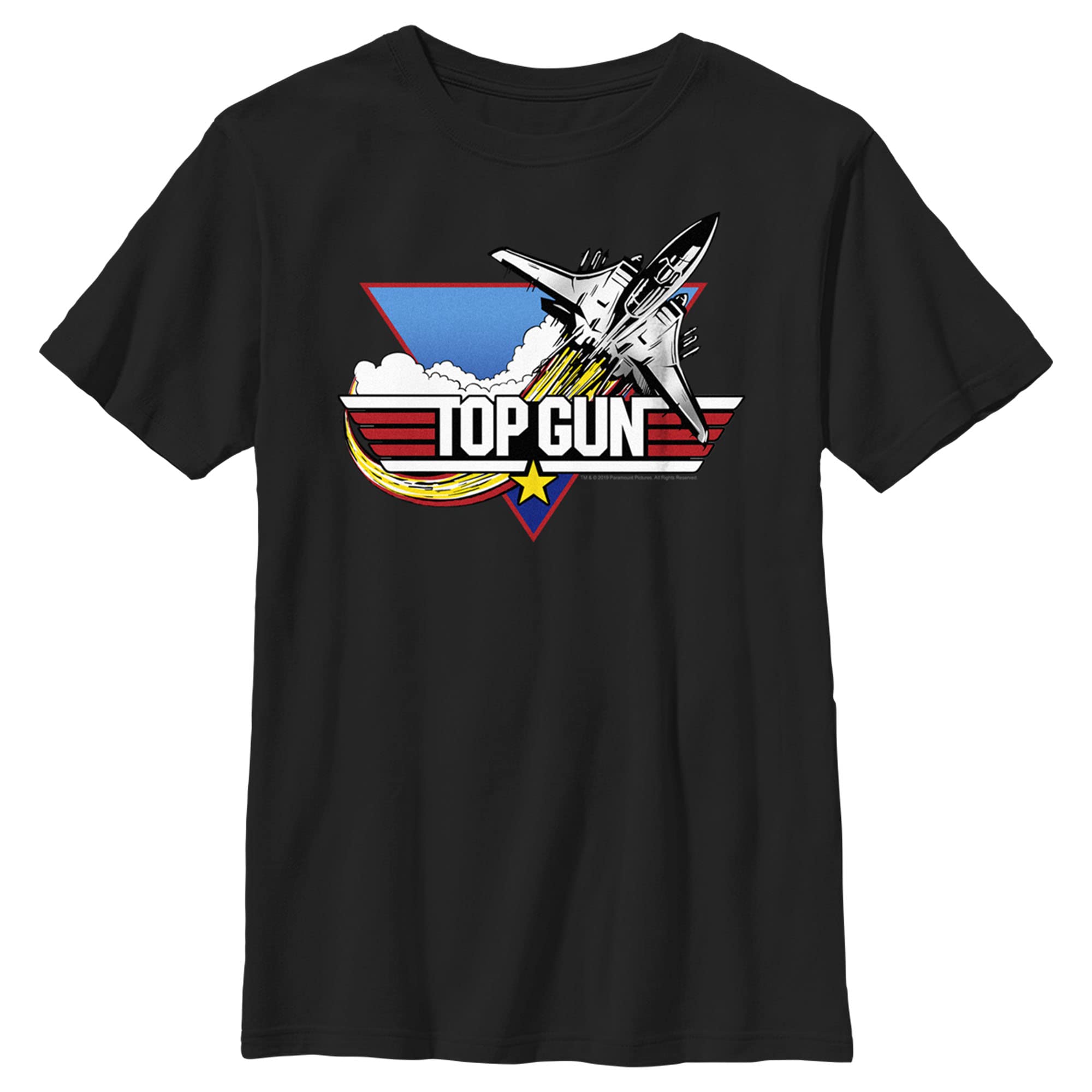 Boys Top Gun Fighter Jet Logo Graphic T-Shirt - Cool Military Aviation Themed Tee for Kids, School, Play & Casual Wear