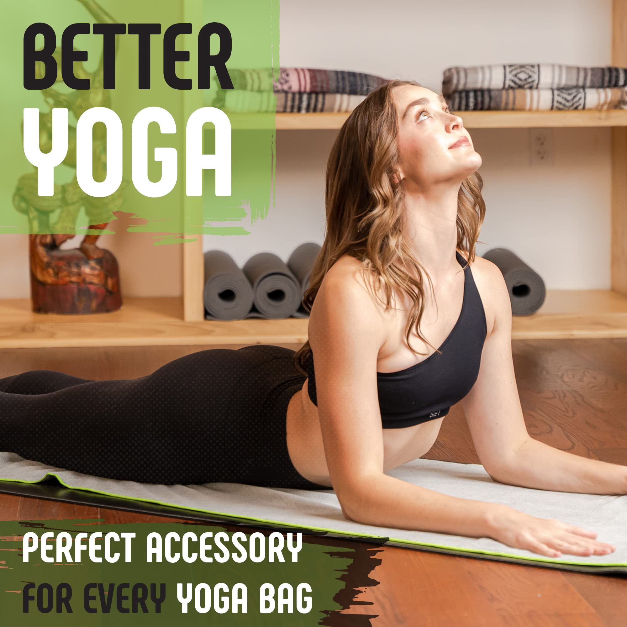 Non-Slip Gradient Fitness Yoga Towel - Microfiber Hot Yoga Mat Cover for Manduka & All Mats | Sweat Absorbent, Washable & Secure Grip for Hot Yoga, Pilates & Home Workouts