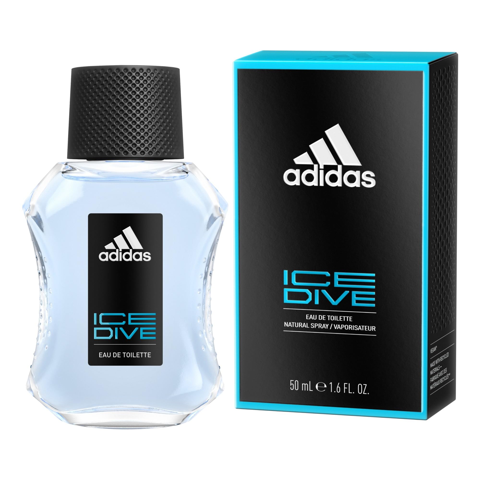 Adidas Ice Dive 100ML EDT Spray for Men - Fresh Aquatic Cologne Fragrance - Perfect for Daily Wear, Gym & Outdoor Activities