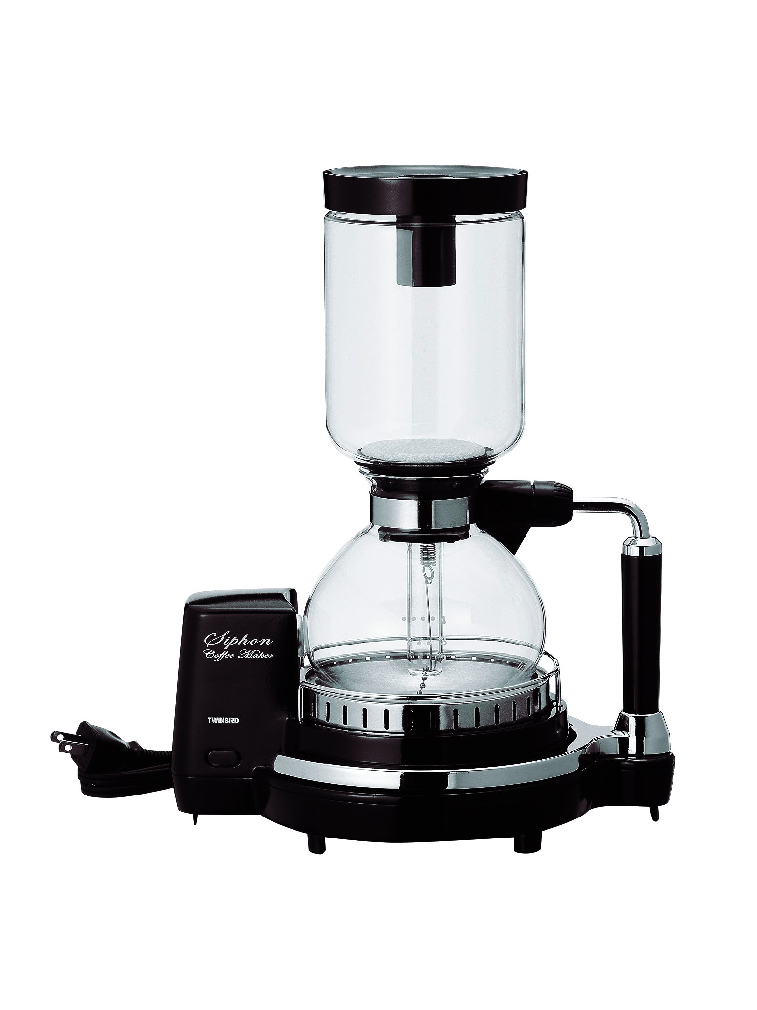Twinbird CM-D854BR Siphon Coffee Maker - Classic Brown Vintage Style for Home Brewing, Perfect for Coffee Enthusiasts & Baristas - Ideal for Kitchen, Office, or Gift Giving