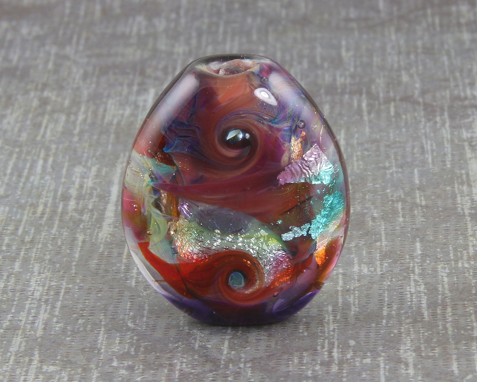 Handmade Pink Swirls Lampwork Glass Focal Bead for Jewelry Making - DIY Necklace, Bracelet, Earrings Designs - Perfect for Beaders and Craft Enthusiasts