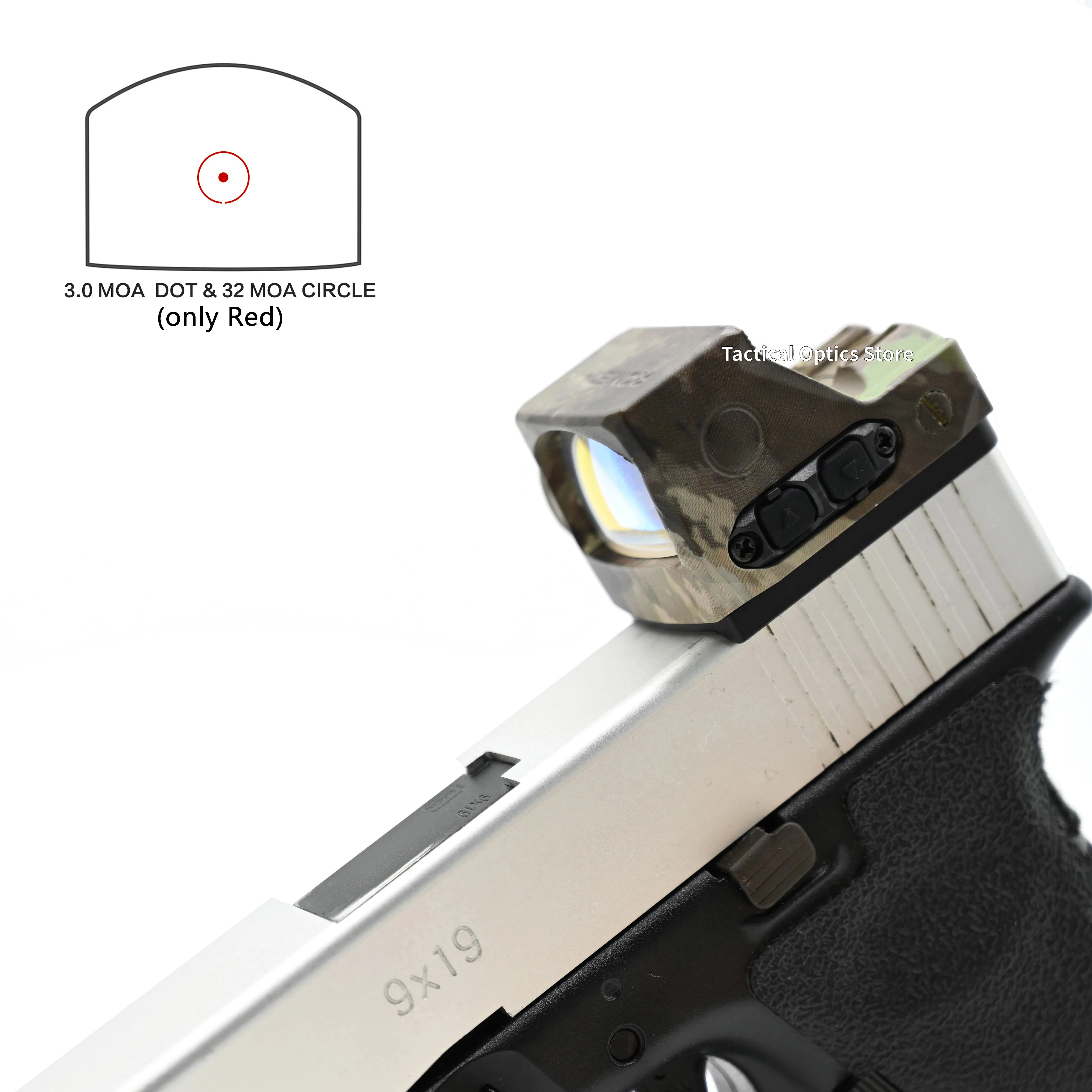 Tactical RX Compact Red Dot Sight for Pistols & Rifles - Aluminum Reflex Sight with 10 Brightness Settings | Perfect for Home Defense, Hunting & Target Shooting