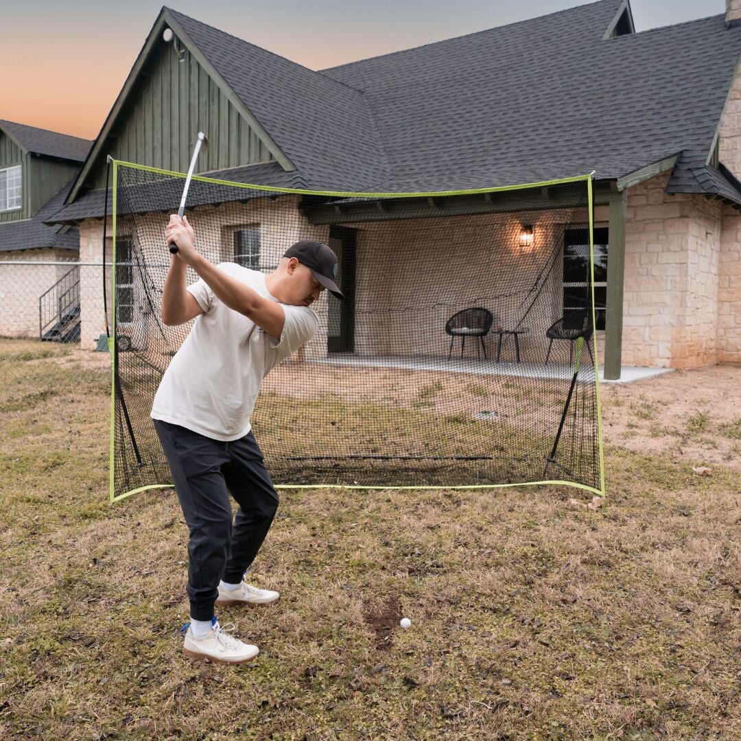 10' x 7' Rectangle Golf Practice Net for Driving Range - Durable Outdoor/Indoor Training Aid for Backyard, Garage & Golf Course Use