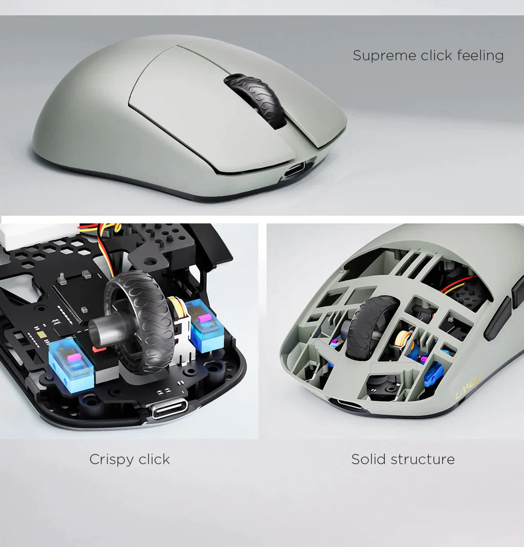 Lamzu Maya Wireless Gaming Mouse - Cloud Grey | 4K Compatible | Lightweight Ergonomic Design for FPS, MOBA, and MMO Gaming | Perfect for Esports & Competitive Play