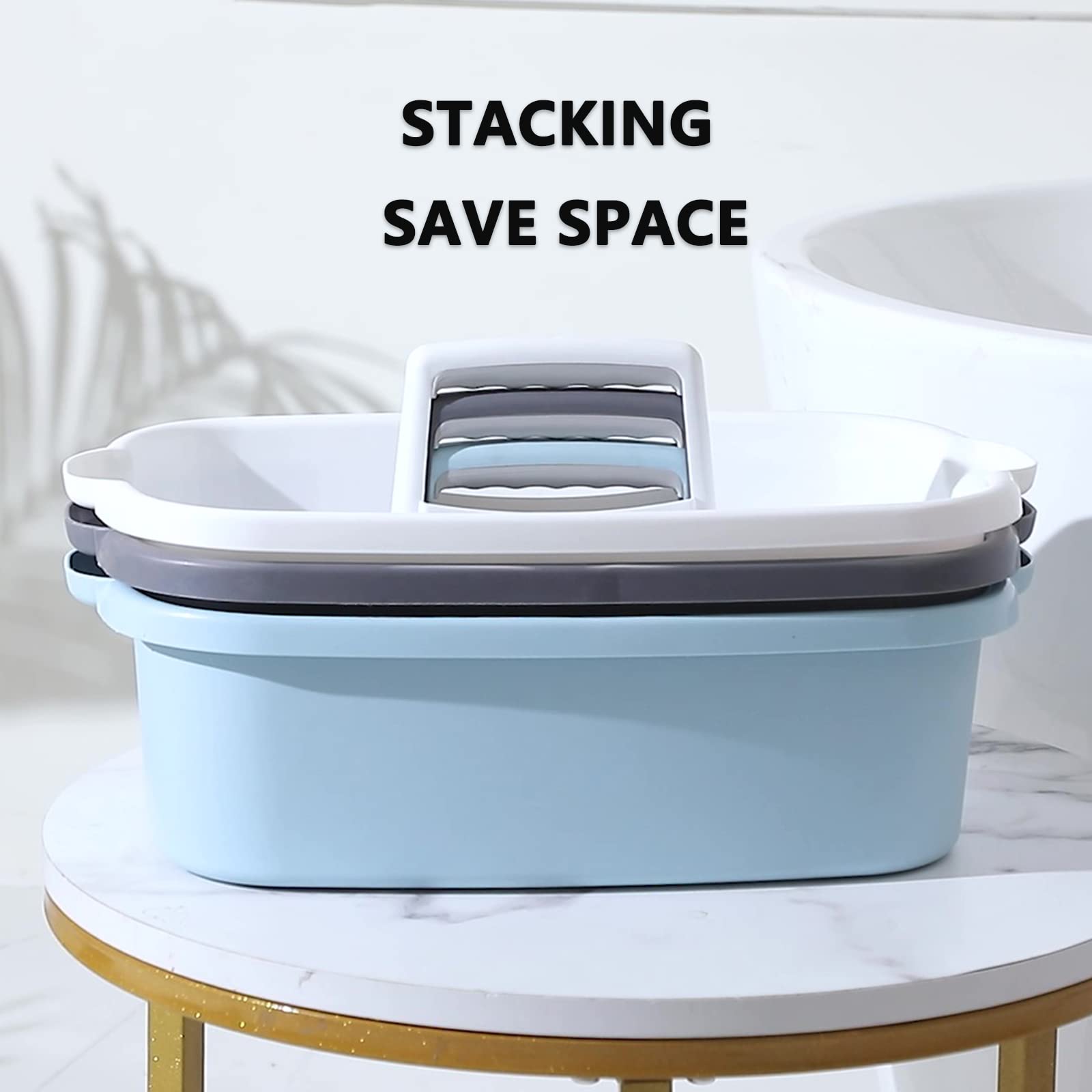 Jiatu Large Shower Caddy Organizer with Handle - Portable Plastic Storage Basket for Bathroom, Kitchen, College Dorm - 2 Pack Dark Gray Cleaning Supplies Holder | Perfect for Bath Essentials, Toiletries & Garden Tools Organization