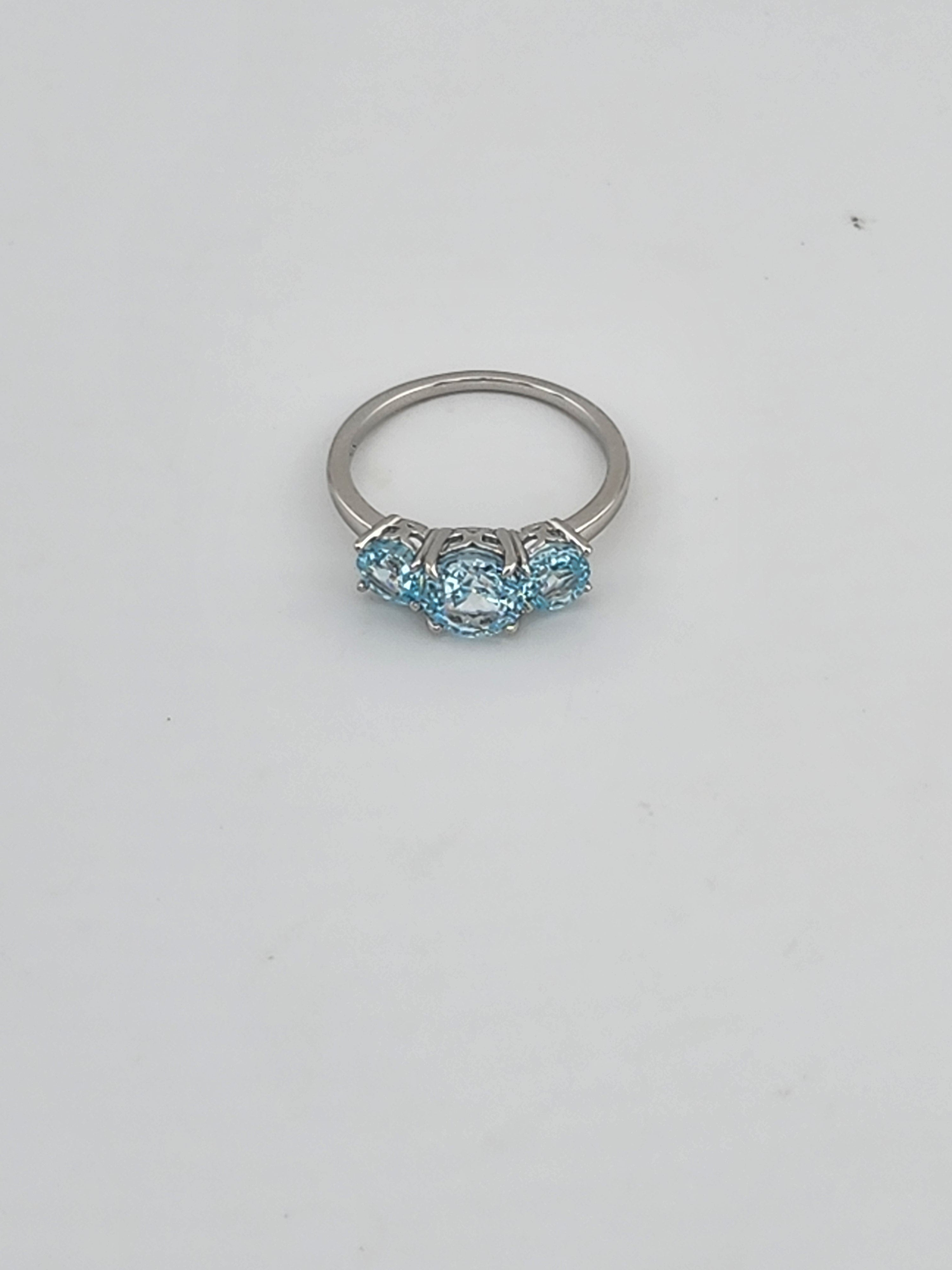 925 Sterling Silver Triple Blue Gemstone Ring – Elegant Classic Style for Women | Perfect for Weddings, Parties & Everyday Wear