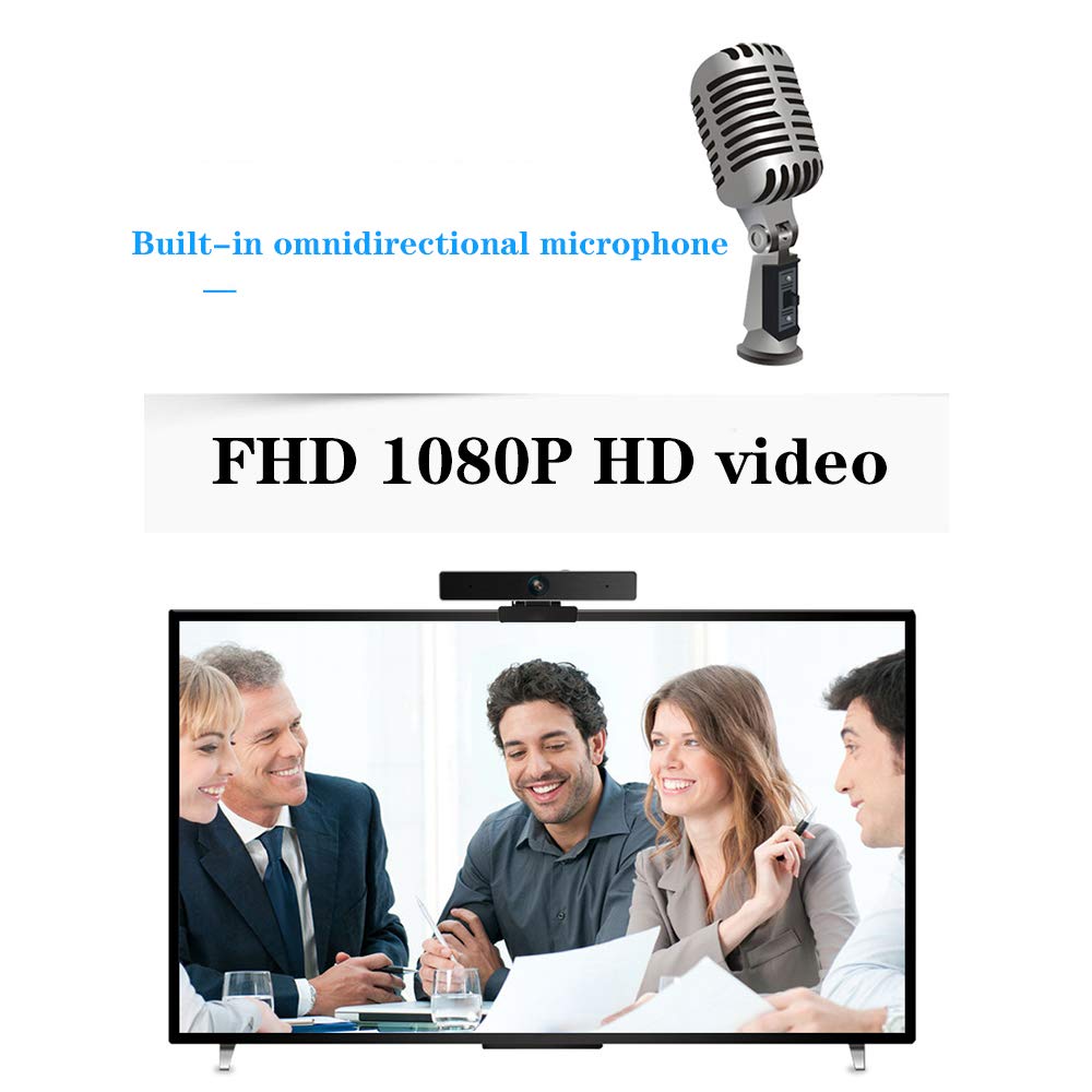 HD Conference Camera for TV & Computer - Wide-Angle USB Webcam with Built-in Microphone, Plug & Play (No Driver Needed) - Perfect for Video Conferencing, Webinars, Online Meetings & Live Streaming