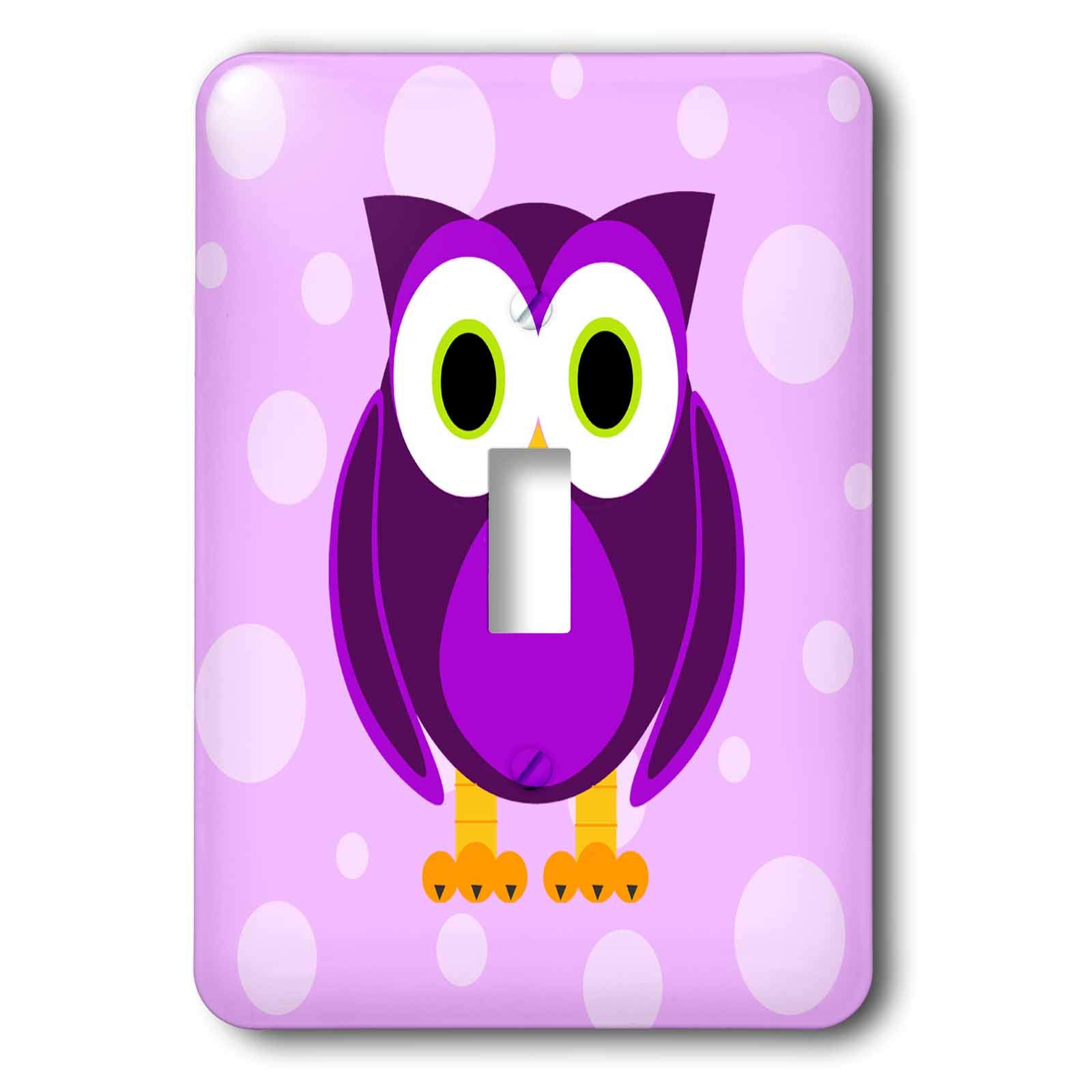 Cute Purple Owl Light Switch Cover - Single Toggle Switch Plate for Home Decor, Kids Room & Nursery (3dRose LLC lsp_13757_1) - Perfect for Bedroom, Bathroom & Office Lighting Upgrade