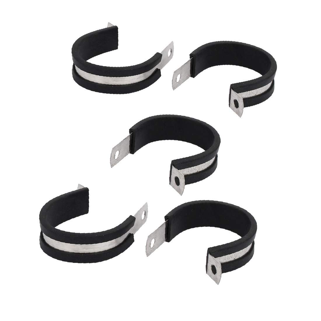 X-DREE 40mm EPDM Rubber Lined P Clips - Heavy Duty Cable Hose Pipe Clamps Holder (5 Pack) - Perfect for Automotive Wiring, Marine Applications & Industrial Pipe Organization
