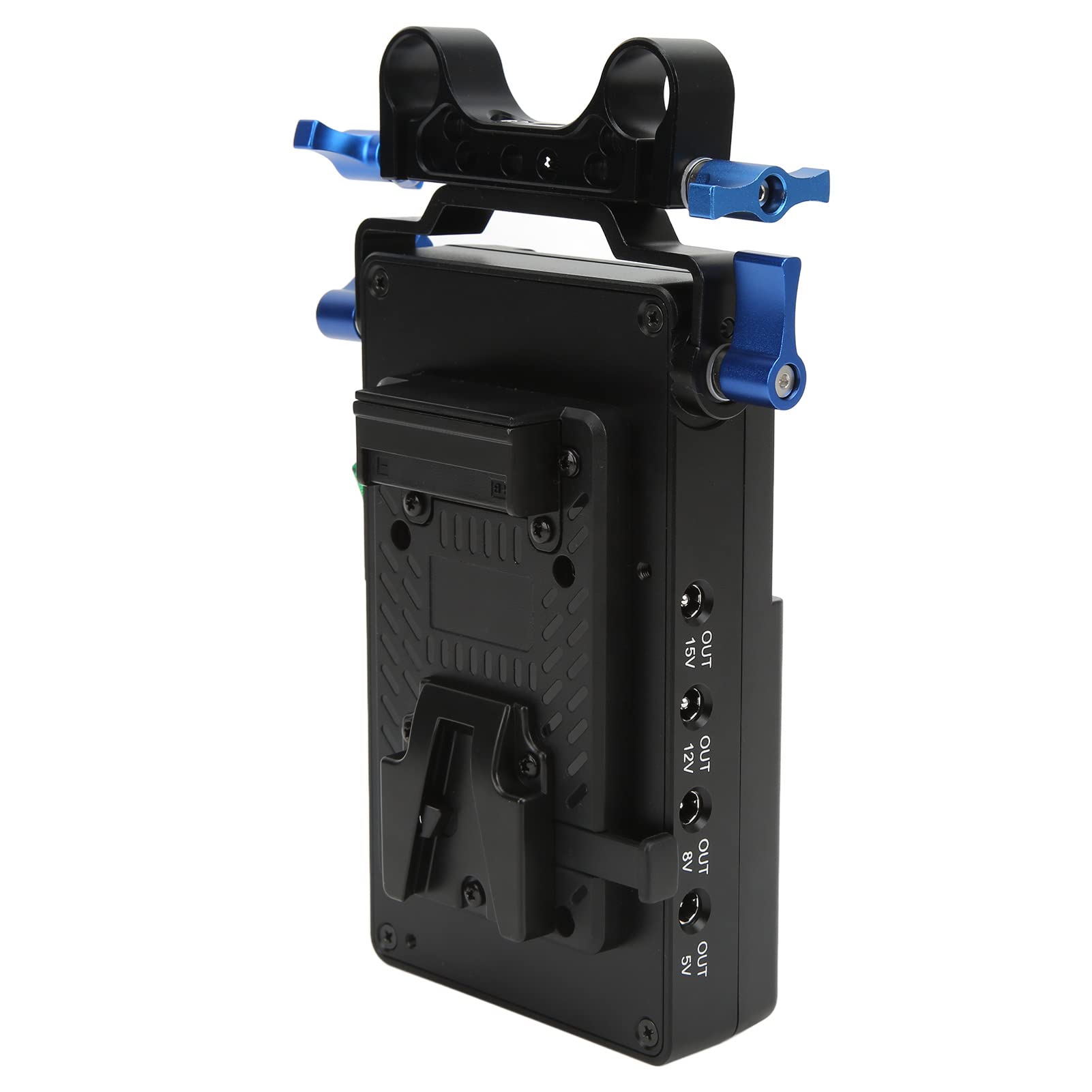 Uxsiya V Mount Battery Plate - Low Power Consumption, Overvoltage Protection with 15mm Rod Clamp | Compatible with DSLR, Camcorders & Smartphones for Professional Videography & Photography