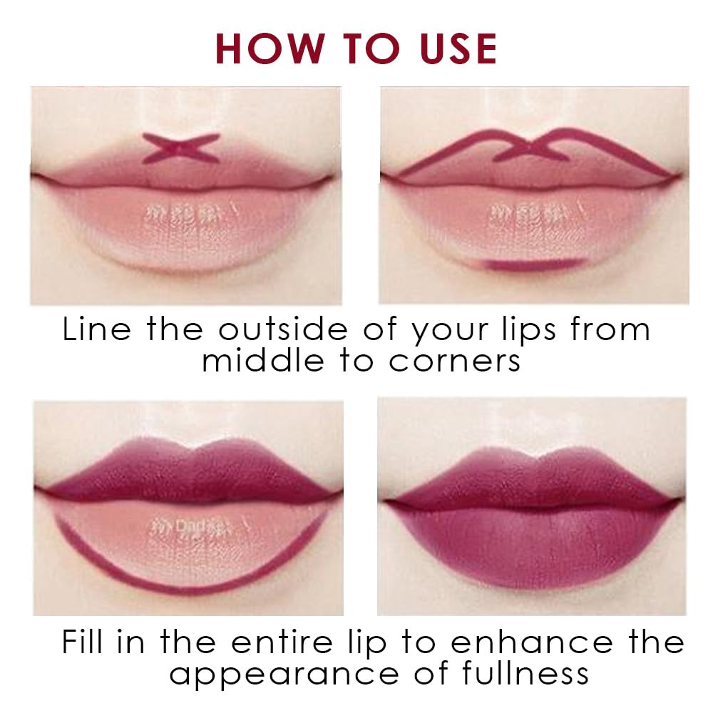 BEAUTYRELAY LONDON Lip Liner Pencil - Matte Finish, Waterproof, Long-Lasting, Smooth One Swipe Application for Perfect Lip Outline | Ideal for Daily Makeup, Special Occasions & Photo Shoots