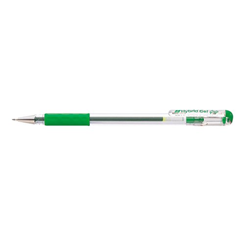 Pentel 0.6mm Hybrid Gel Pen with Comfort Grip - Vivid Green Ink for Smooth Writing - Ideal for Office, School & Art Projects