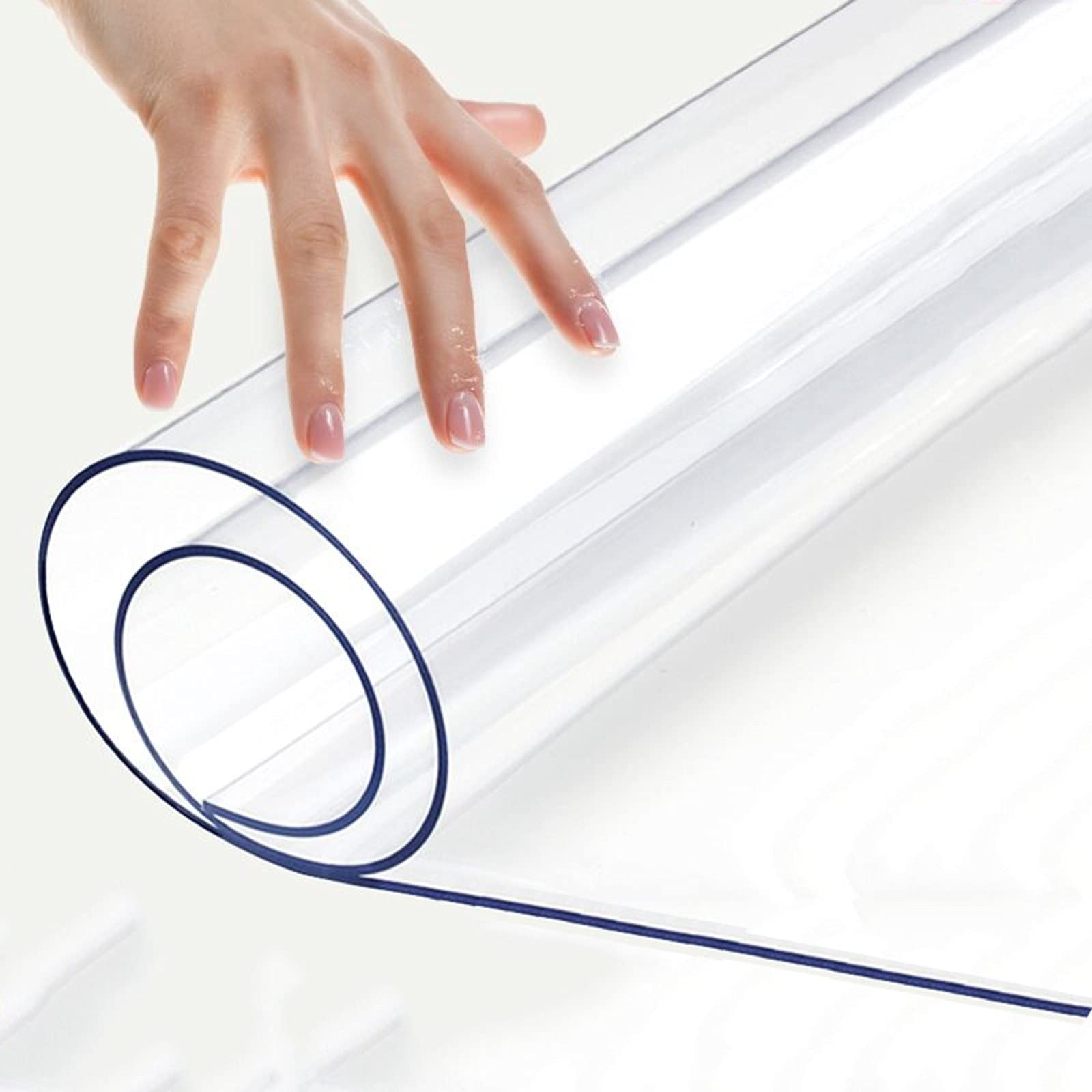 1.5mm Clear PVC Tablecloth - Non-Slip Wipeable Protective Mat for Dining Table, Desk, Coffee Table & Shoe Cabinet (80x120cm) | Waterproof & Scratch-Resistant Surface Protector for Home & Office Use