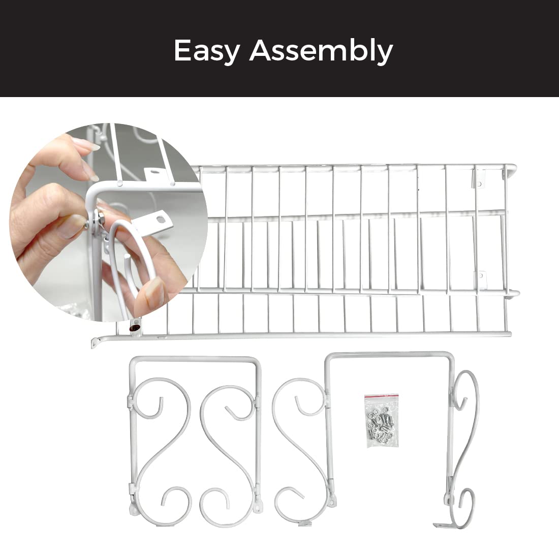 Expandable White Kitchen Sink Shelf Organizer - Space Saving Storage Rack for Dishes & Utensils