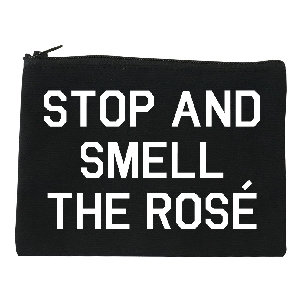 Stop And Smell The Rose Wine Cosmetic Makeup Bag - Elegant Travel Makeup Organizer for Women | Perfect for Travel, Gym & Daily Essentials Storage