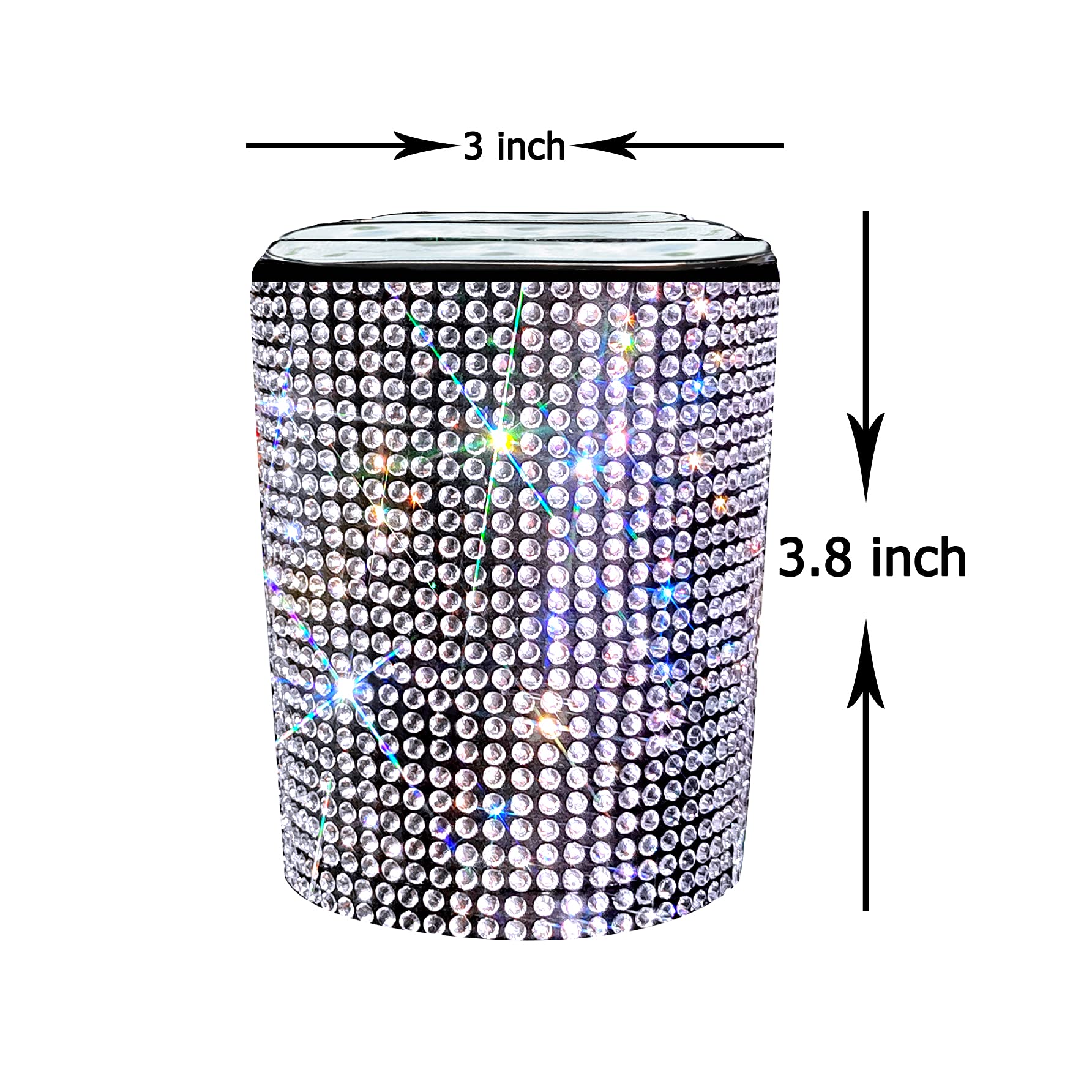 Blue LED Smokeless Car Ashtray with Lid - Auto Cup Holder Cigarette Ashtray for Women, Silver | Perfect for Road Trips & Smoke-Free Car Interiors