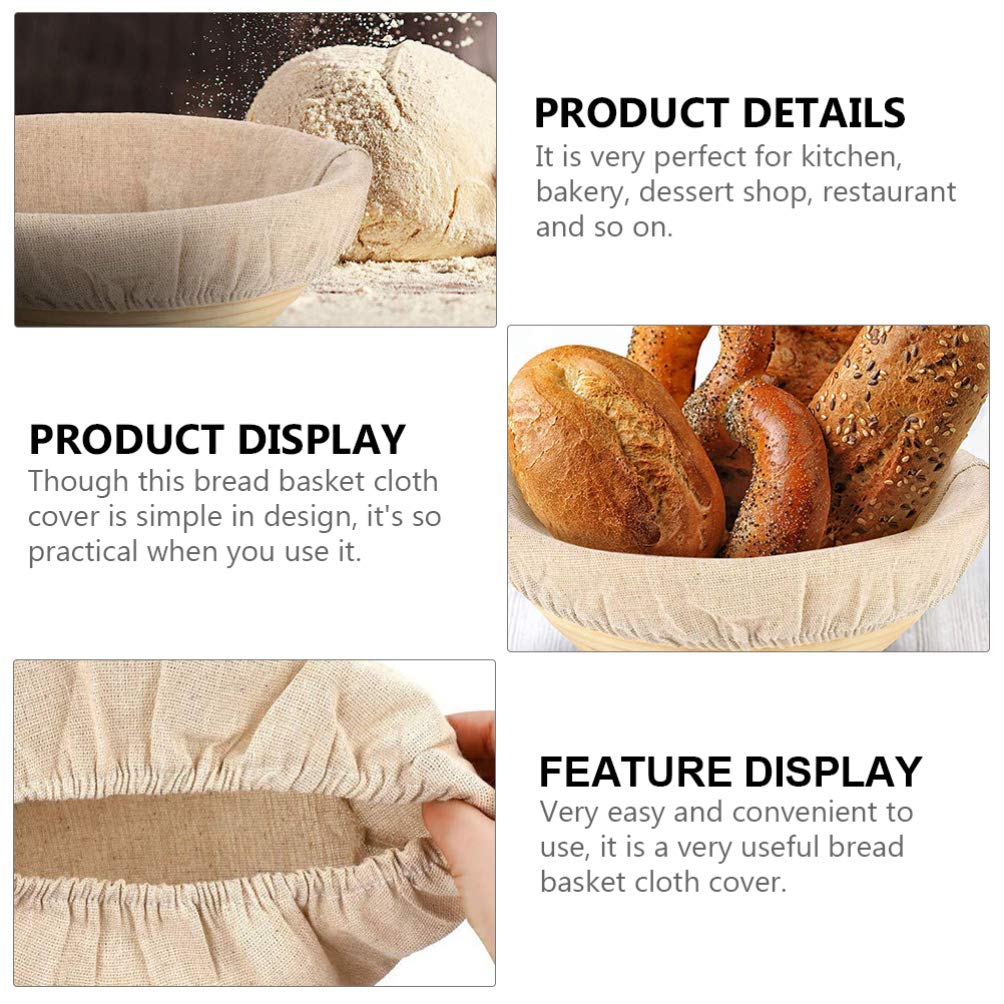Hemoton 6-Piece Bread Proofing Basket Liner Set - Cotton Linen Dough Rising Basket Covers for Sourdough Baking, Kitchen Utensils & Bread Making Accessories - Perfect for Home Bakers and Artisan Bread Lovers
