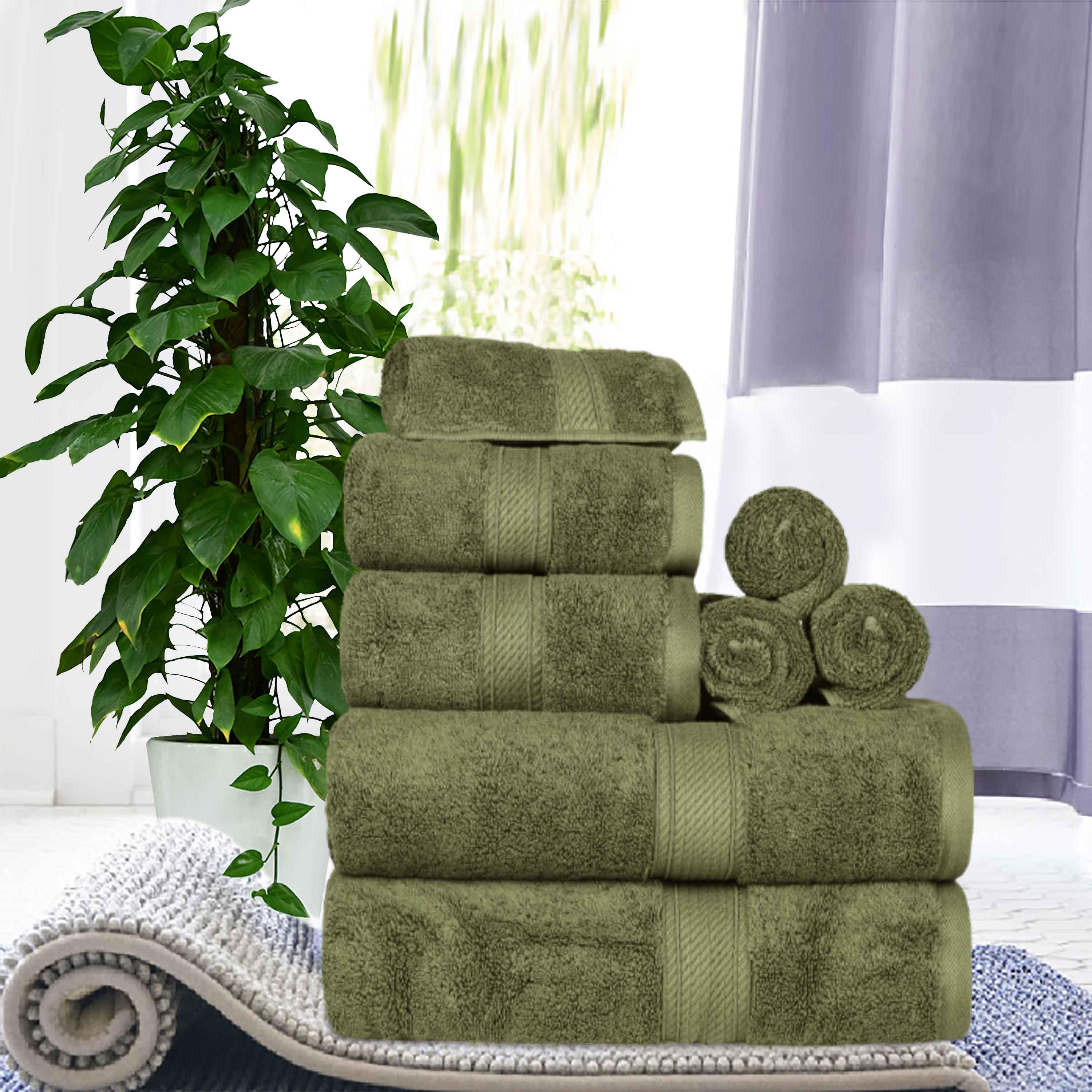 Premium 8-Piece Egyptian Cotton Towel Set - Ultra Soft, Heavyweight & Plush for Bath, Spa & Luxury Home Decor