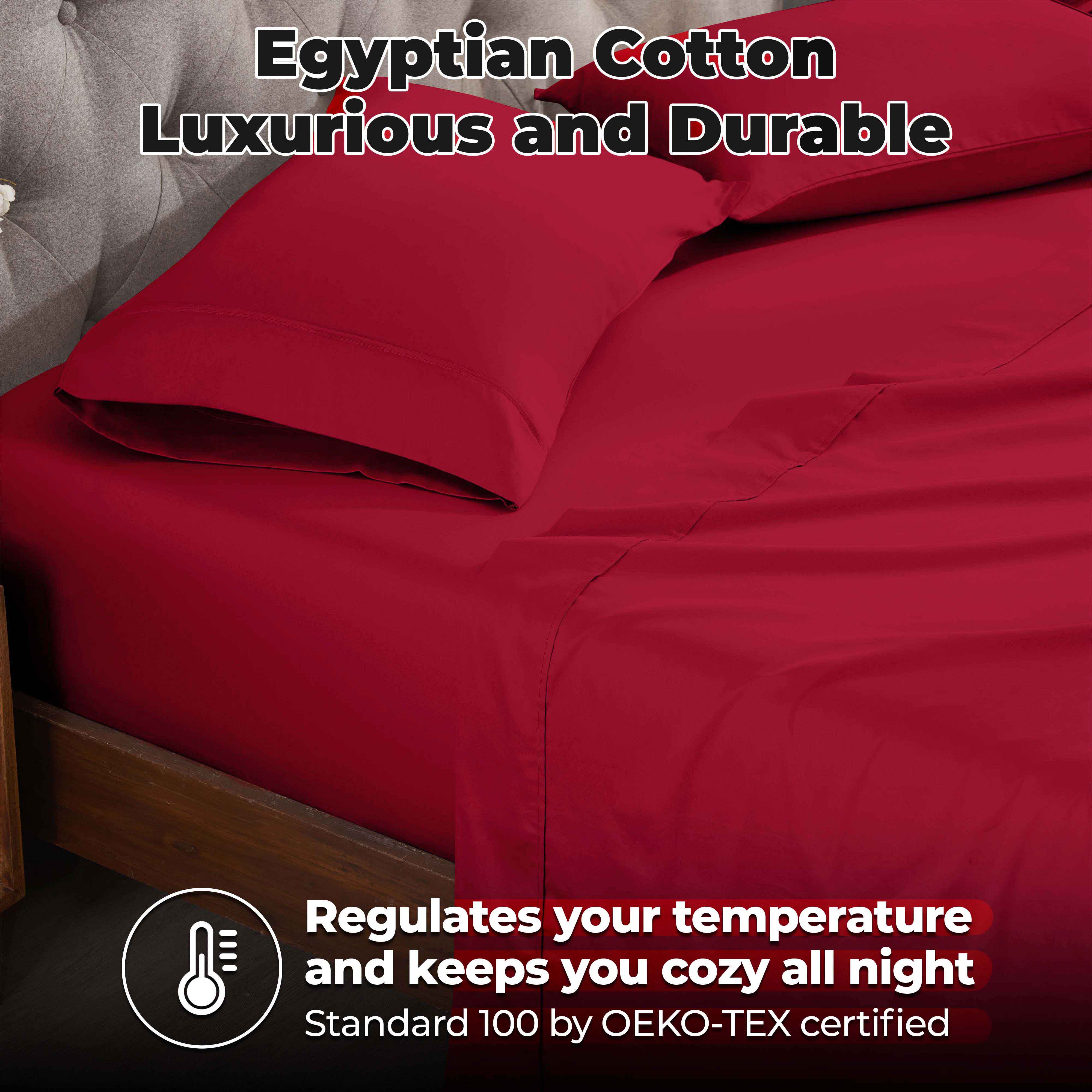 Premium 300 Thread Count Egyptian Cotton Bed Sheet Set - Soft, Breathable & Durable for Ultimate Comfort - Perfect for Luxury Bedrooms & Hotels