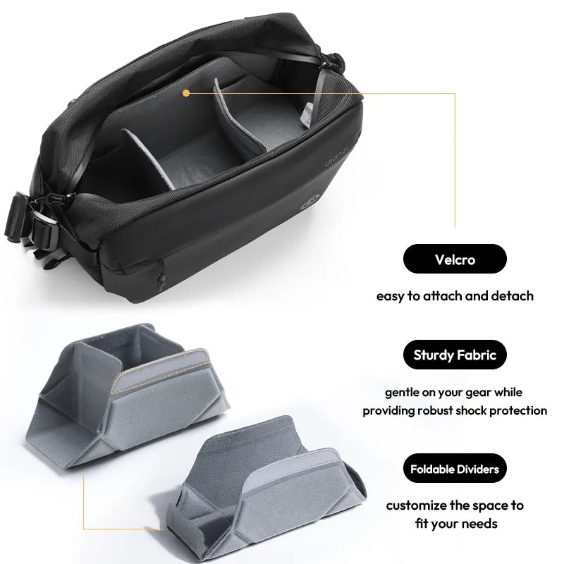 Ulanzi B120 10L Waterproof Camera Sling Bag - Lightweight DSLR Shoulder Bag for Photographers, Travel & Hiking Gear - Perfect for Outdoor Adventures, Street Photography & Daily Commute