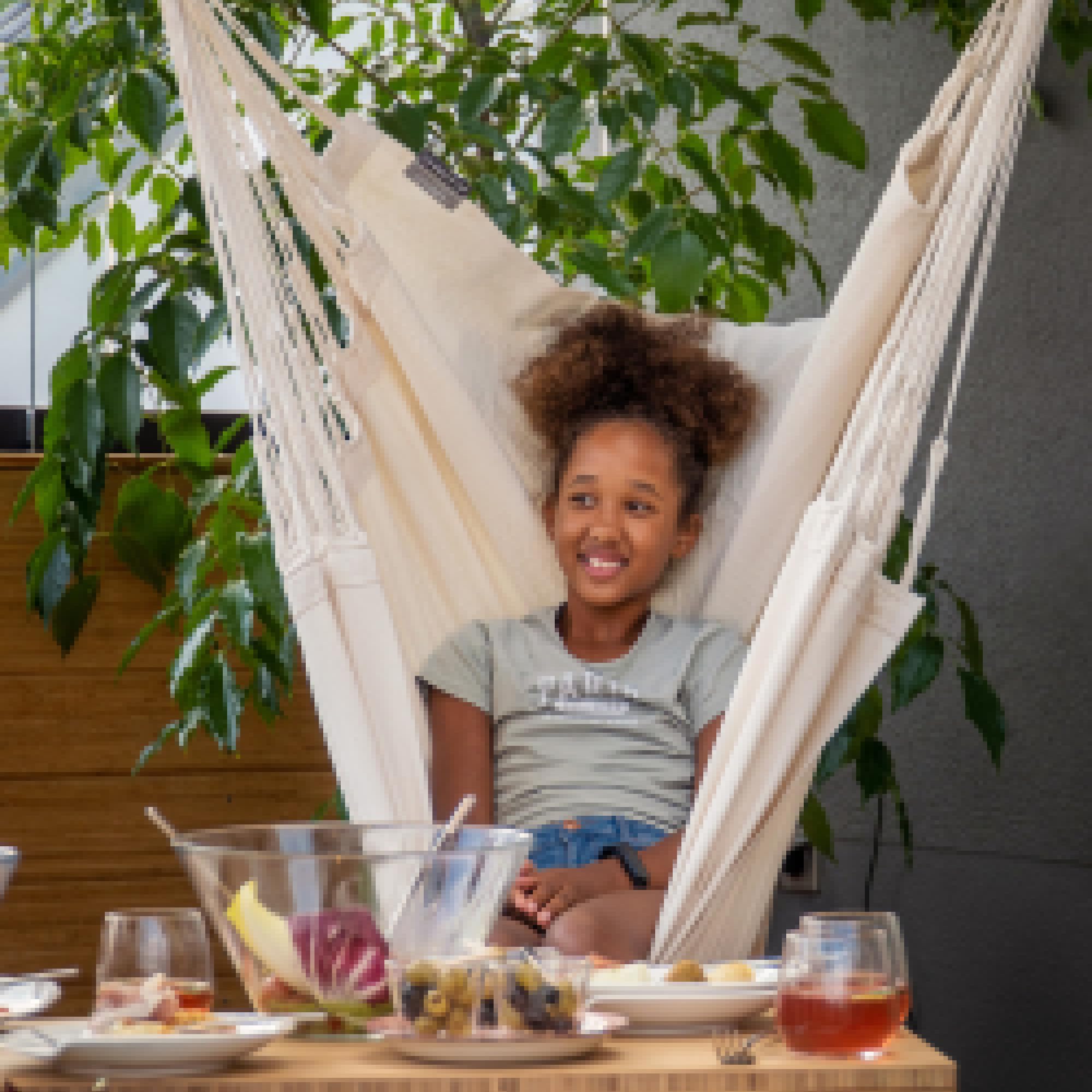 La Siesta® Large Comfort Habana Cotton Hanging Hammock Chair - Indoor/Outdoor Boho Swing Chair for Bedroom, Patio & Garden - Supports 285 lbs - Latte - Perfect for Relaxing, Reading & Napping