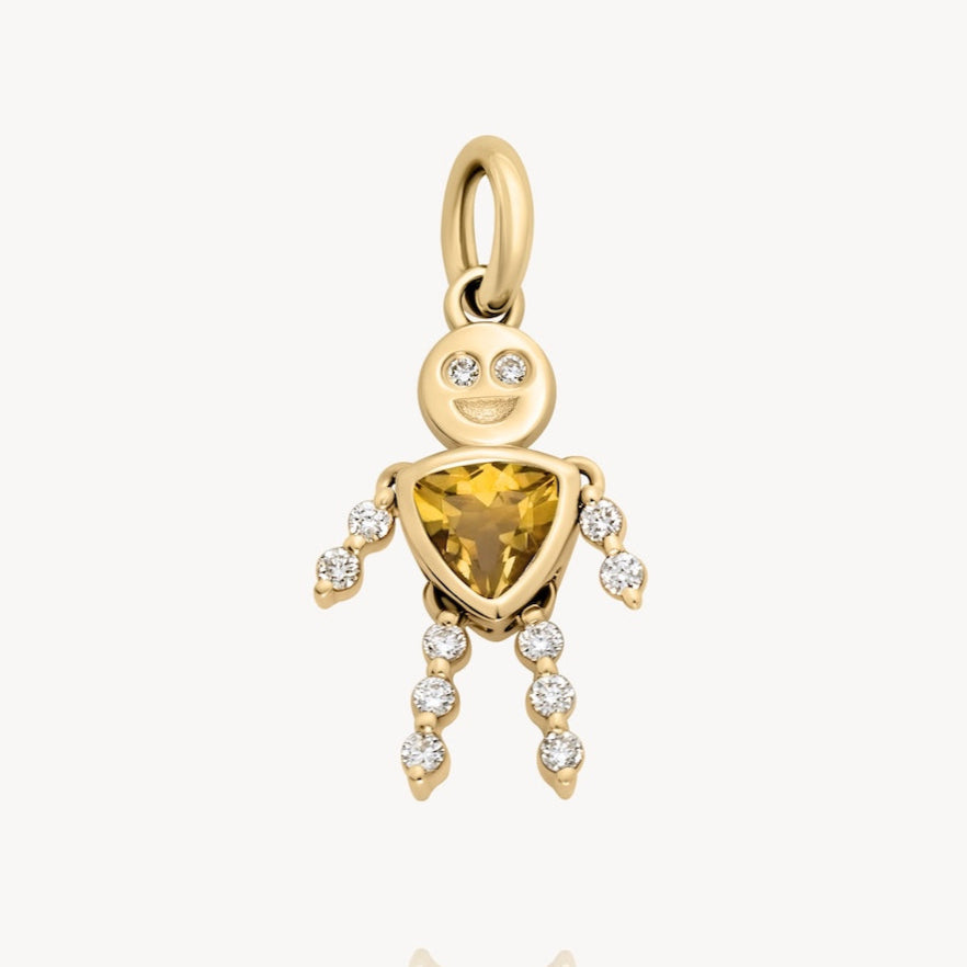 November Birthstone Citrine Charm for Boys - Lulu & Lox Jewelry | Perfect Gift for Birthday, Anniversary & Special Occasions